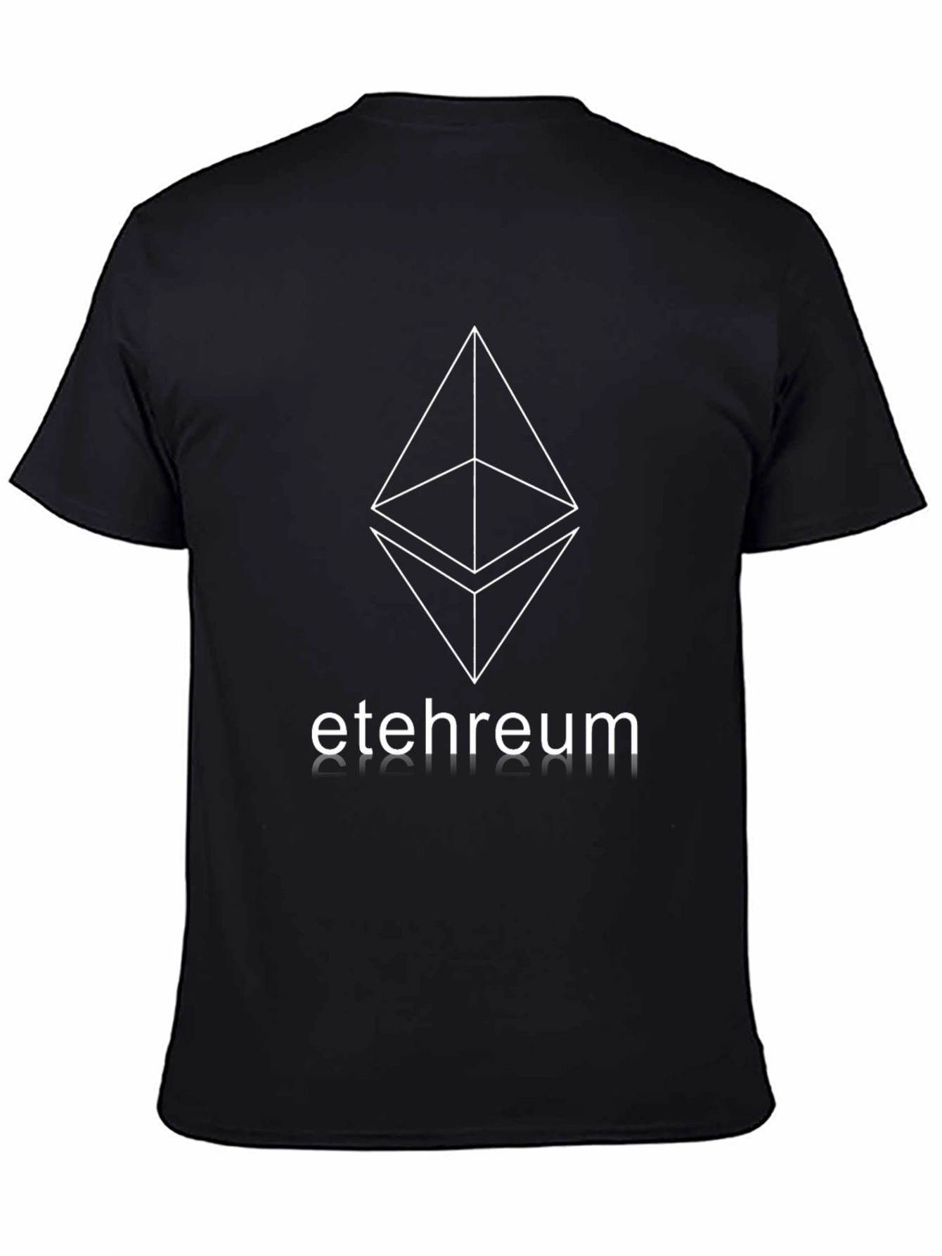 Black Ethereum Logo Black T-Shirt - Crypto Fashion view 4