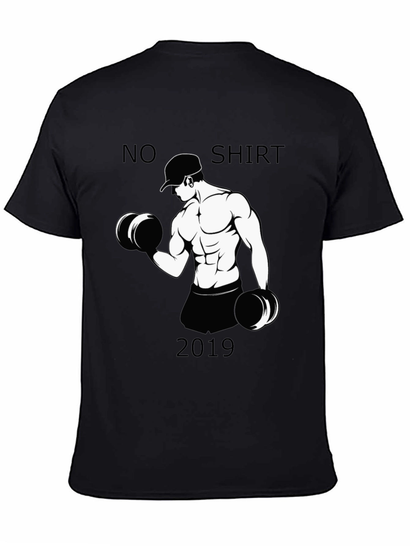 Black Funny No Shirt 2019 Workout T-Shirt view 4