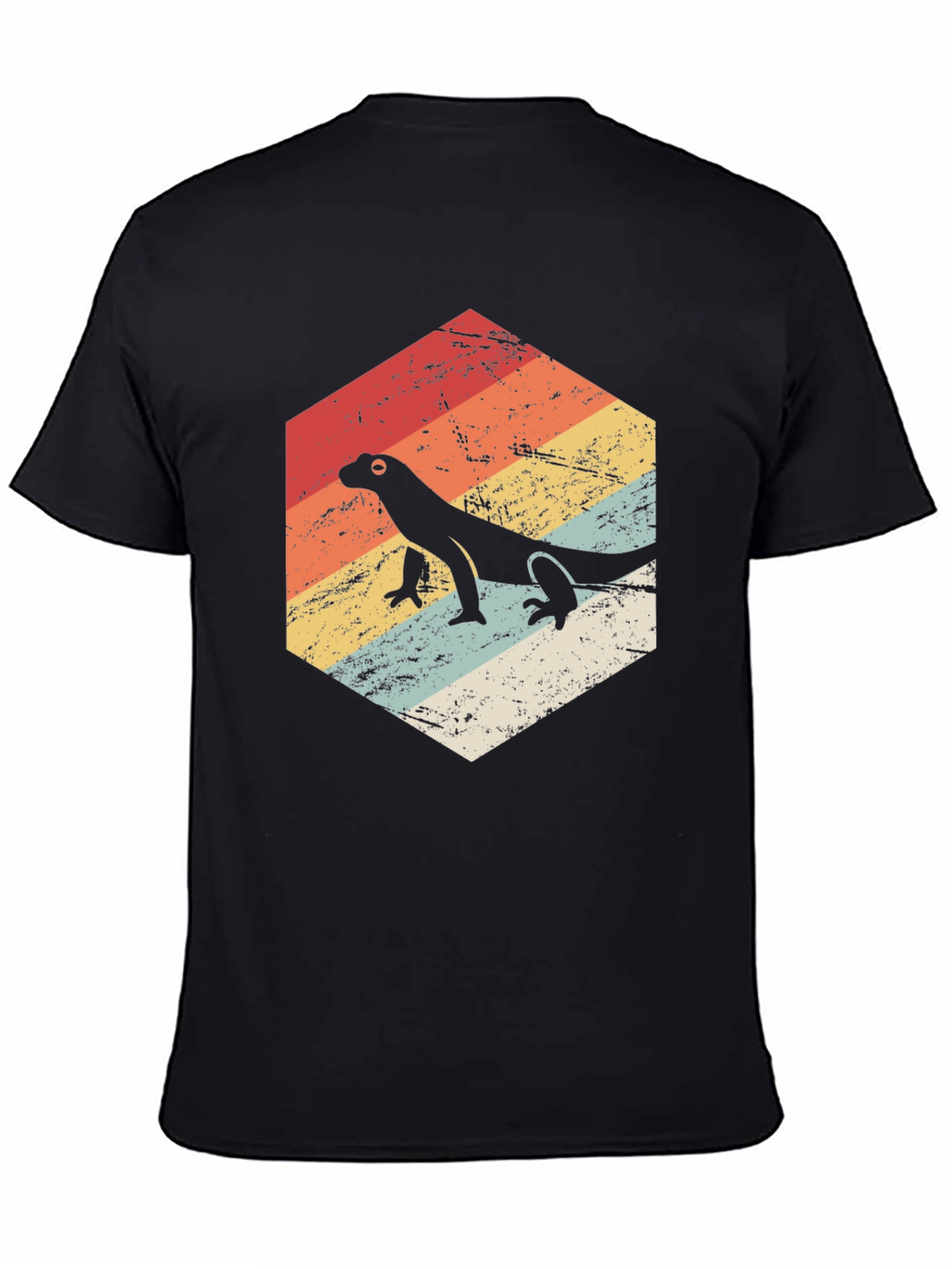 Black Retro Lizard T-Shirt - Vintage Reptile Tee view 4