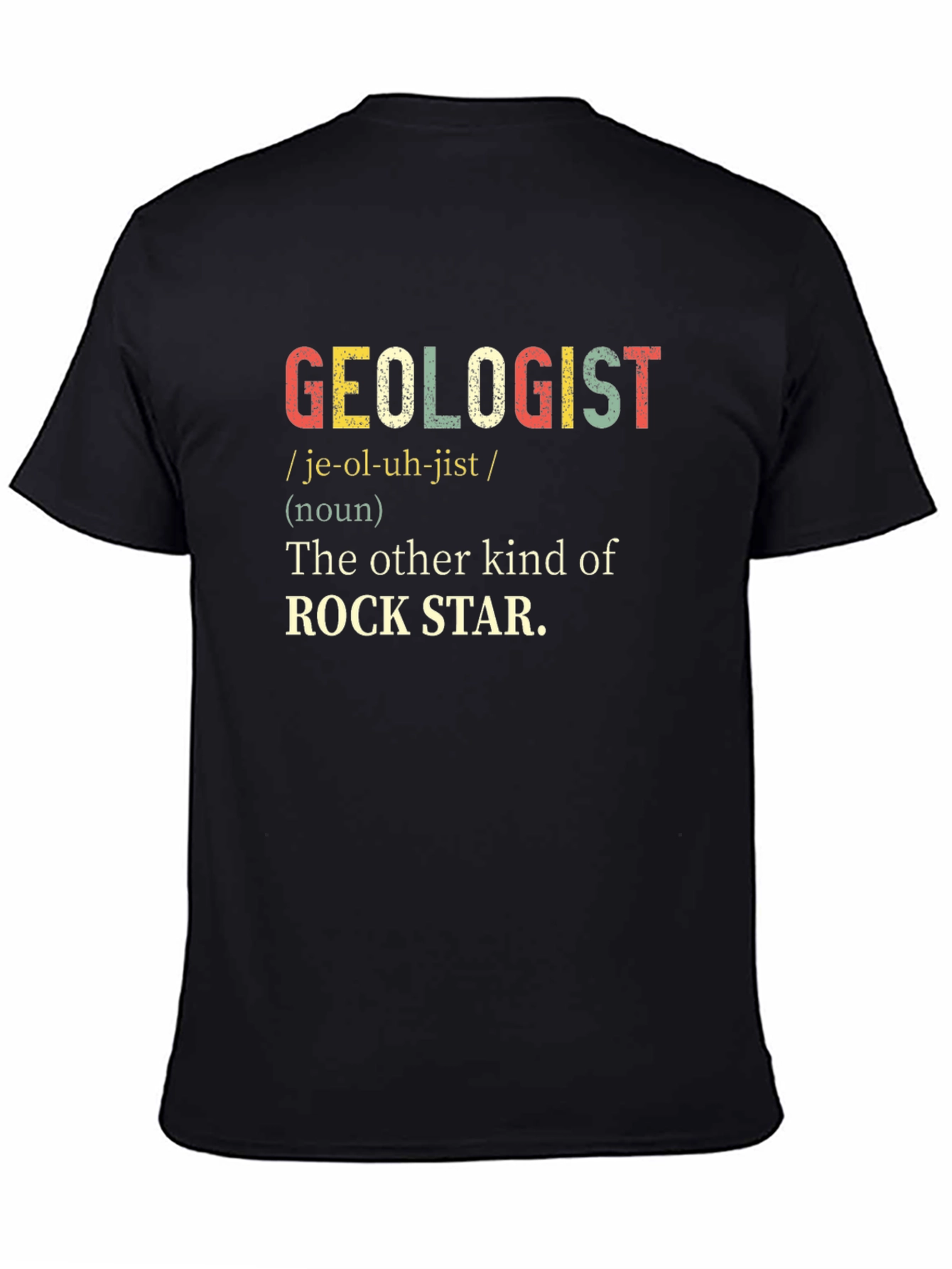 Black Geologist Rock Star Definition T-Shirt view 4