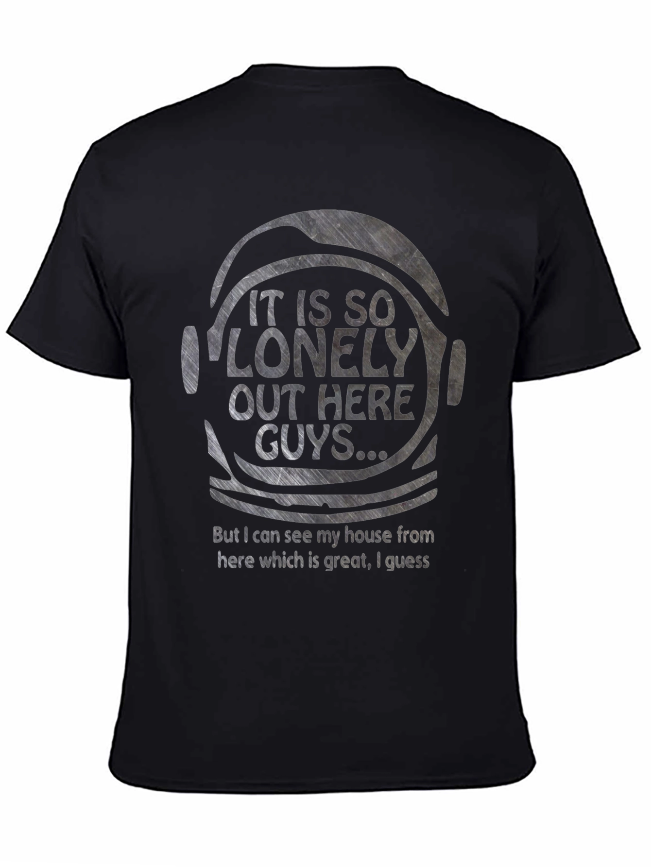 Black Lonely Astronaut T-Shirt - Space Humor Tee view 4