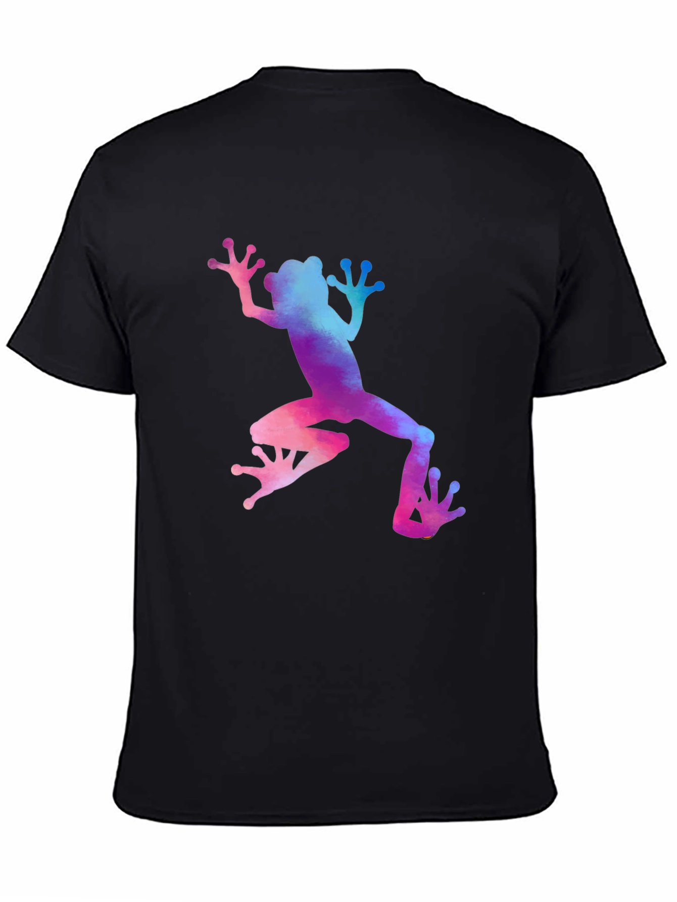 Black Watercolor Frog Graphic Tee - Cool Nature T-Shirt view 4