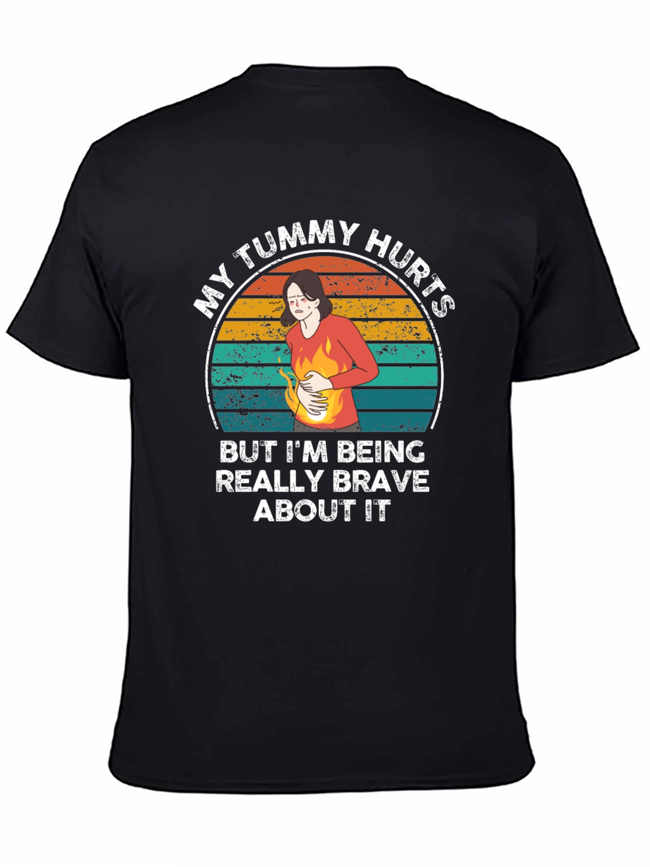 Black My Tummy Hurts Funny Graphic Tee view 4