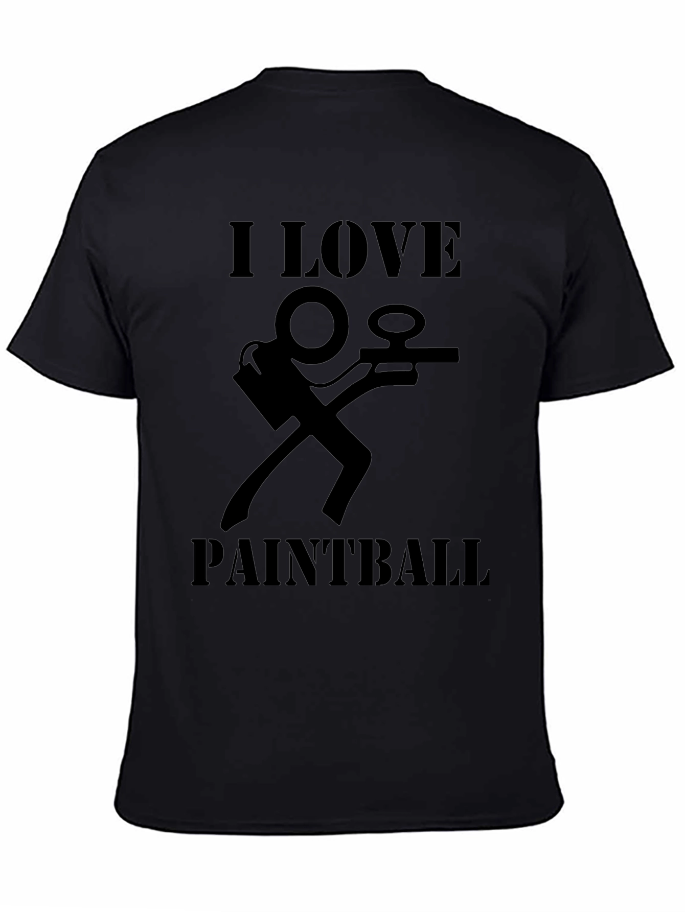 Black I Love Paintball Graphic T-Shirt - Black view 4