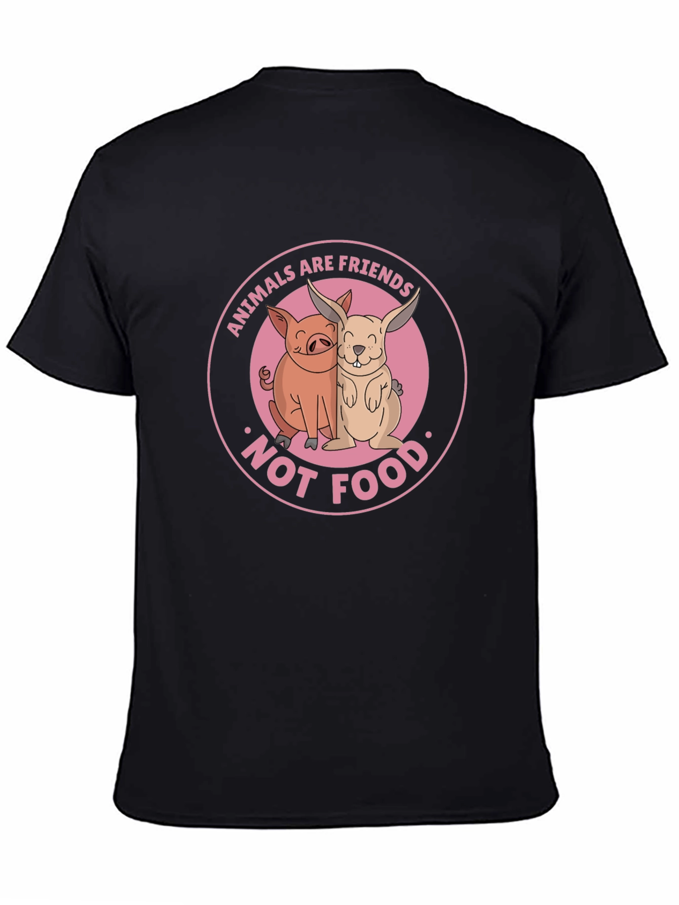 Black Vegan Animals Are Friends T-shirt view 4