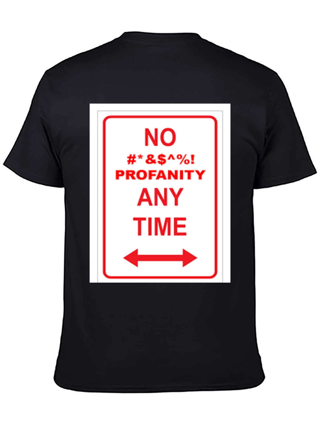 Black No Profanity Anytime Graphic Tee view 4