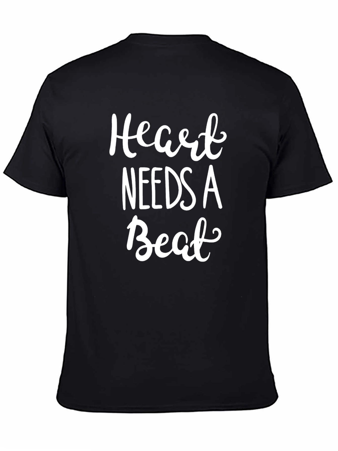 Black Heart Needs a Beat Graphic Tee - Men's Black T-Shirt view 4