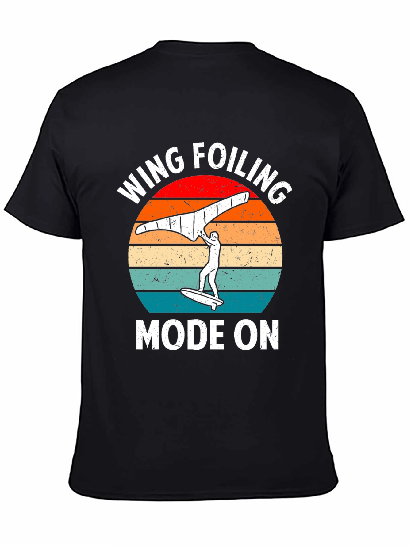 Black Wing Foiling Mode On Graphic Tee view 4