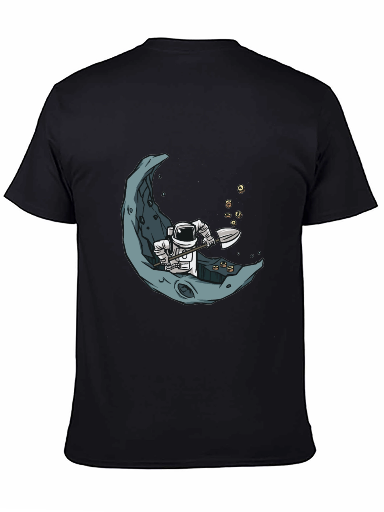 Black Astronaut Moon Miner Graphic Tee view 4