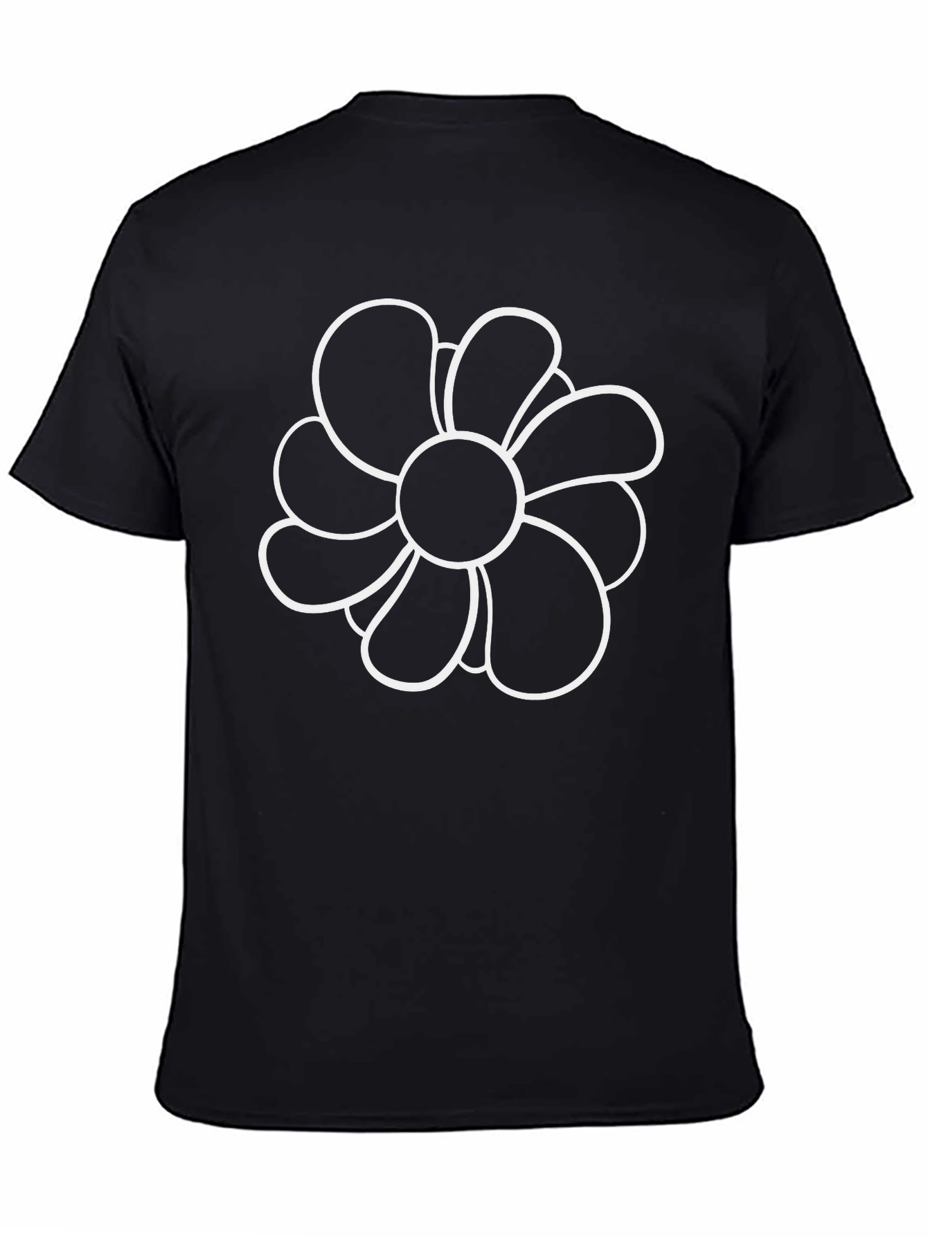 Black Black T-Shirt with Flower Design view 4