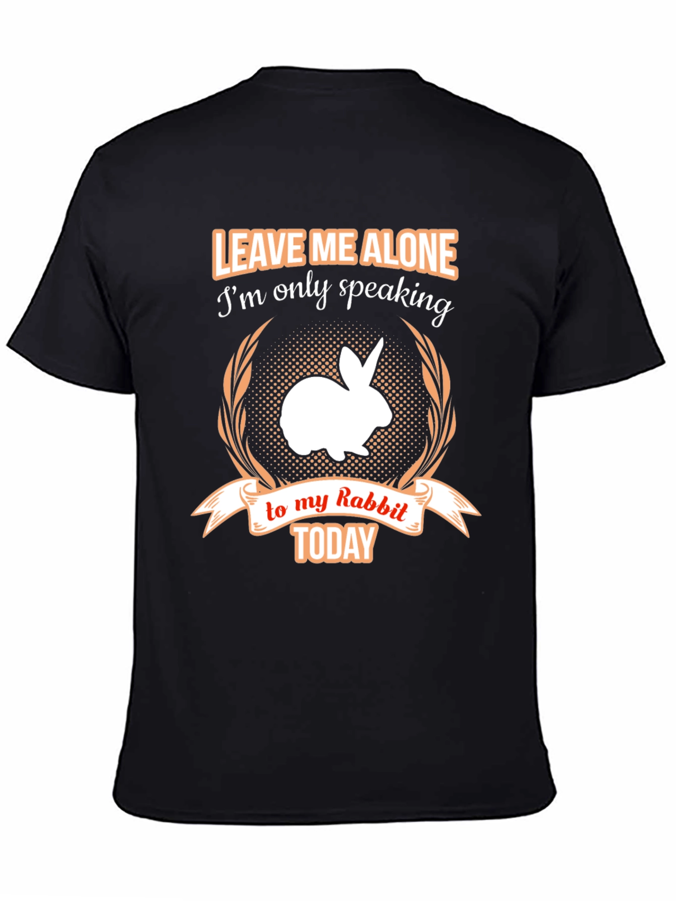Black Leave Me Alone Rabbit T-Shirt view 4