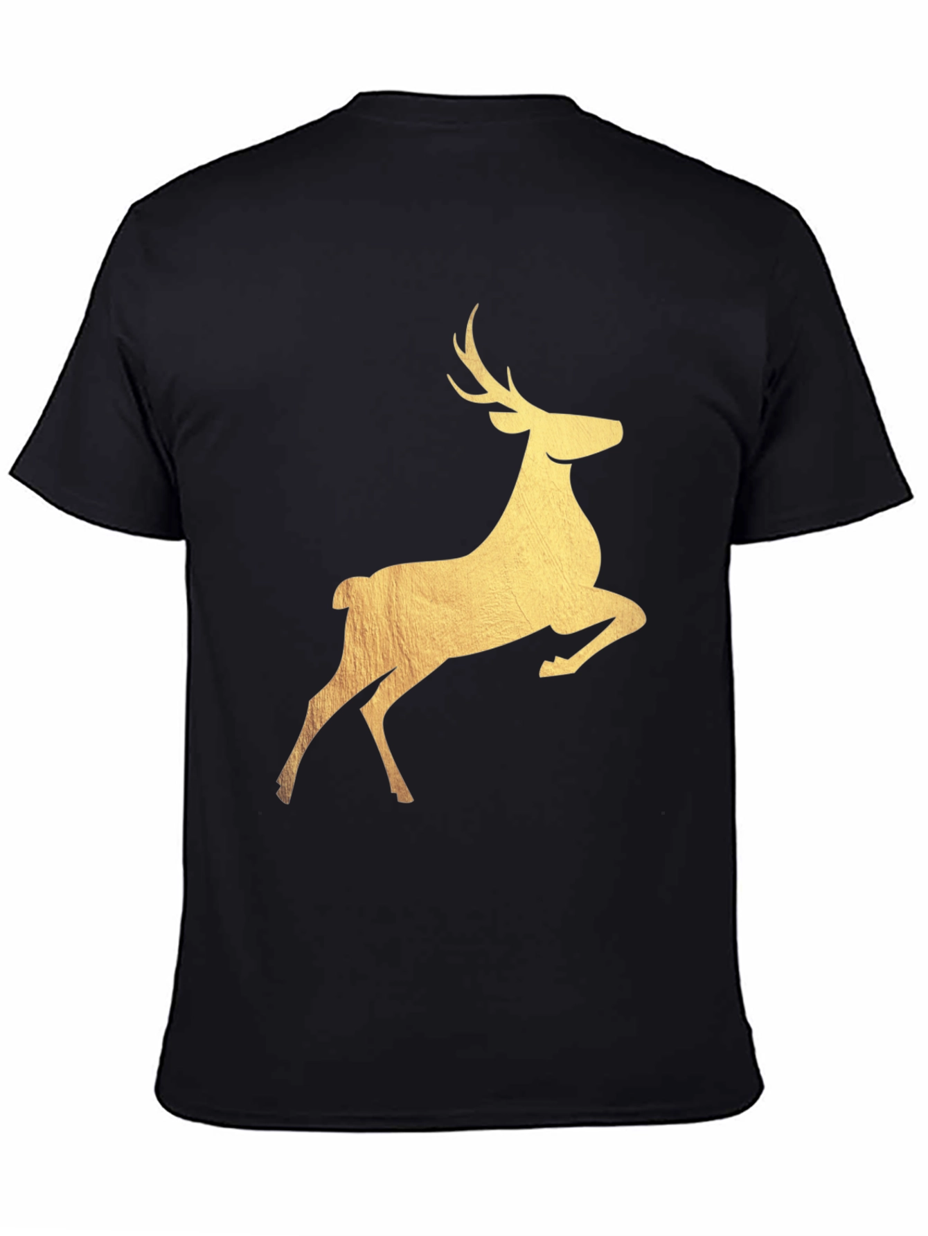 Black Reindeer Graphic Black T-Shirt view 4