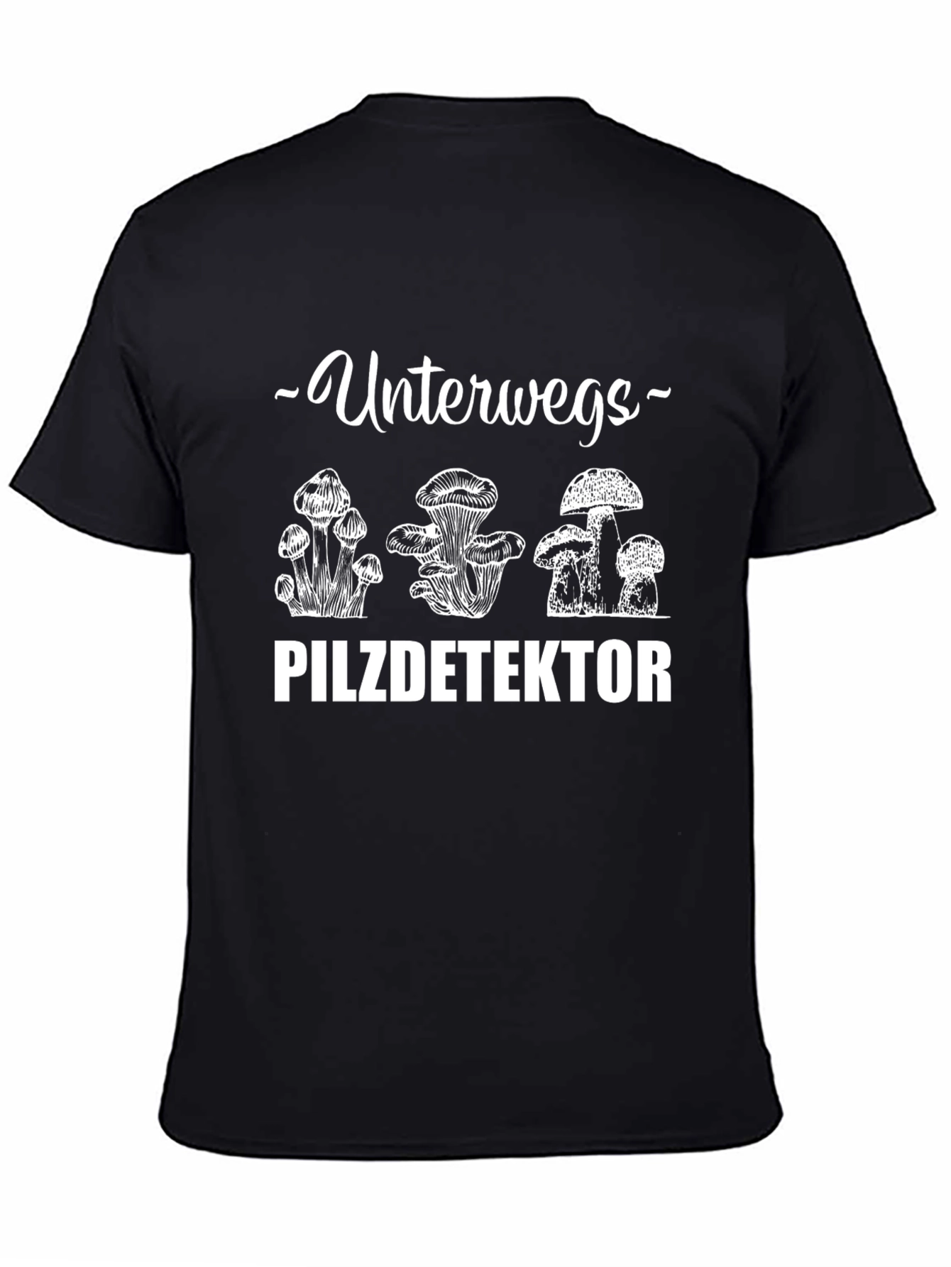 Black Pilzdetektor Mushroom Hunter Graphic Tee view 4