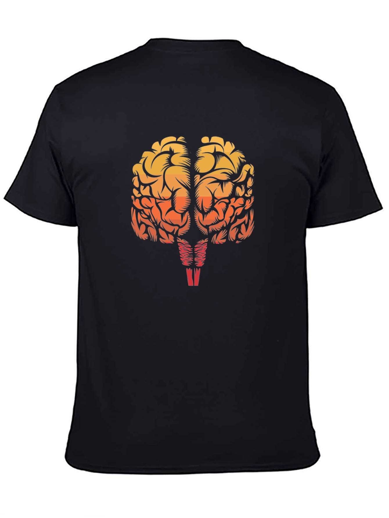Black Brain Graphic Black T-Shirt - Smart & Stylish view 4