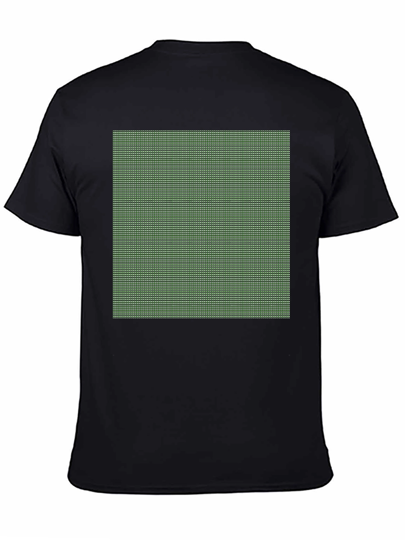 Black Modern Grid Pattern Tee - Black Cotton Blend view 4