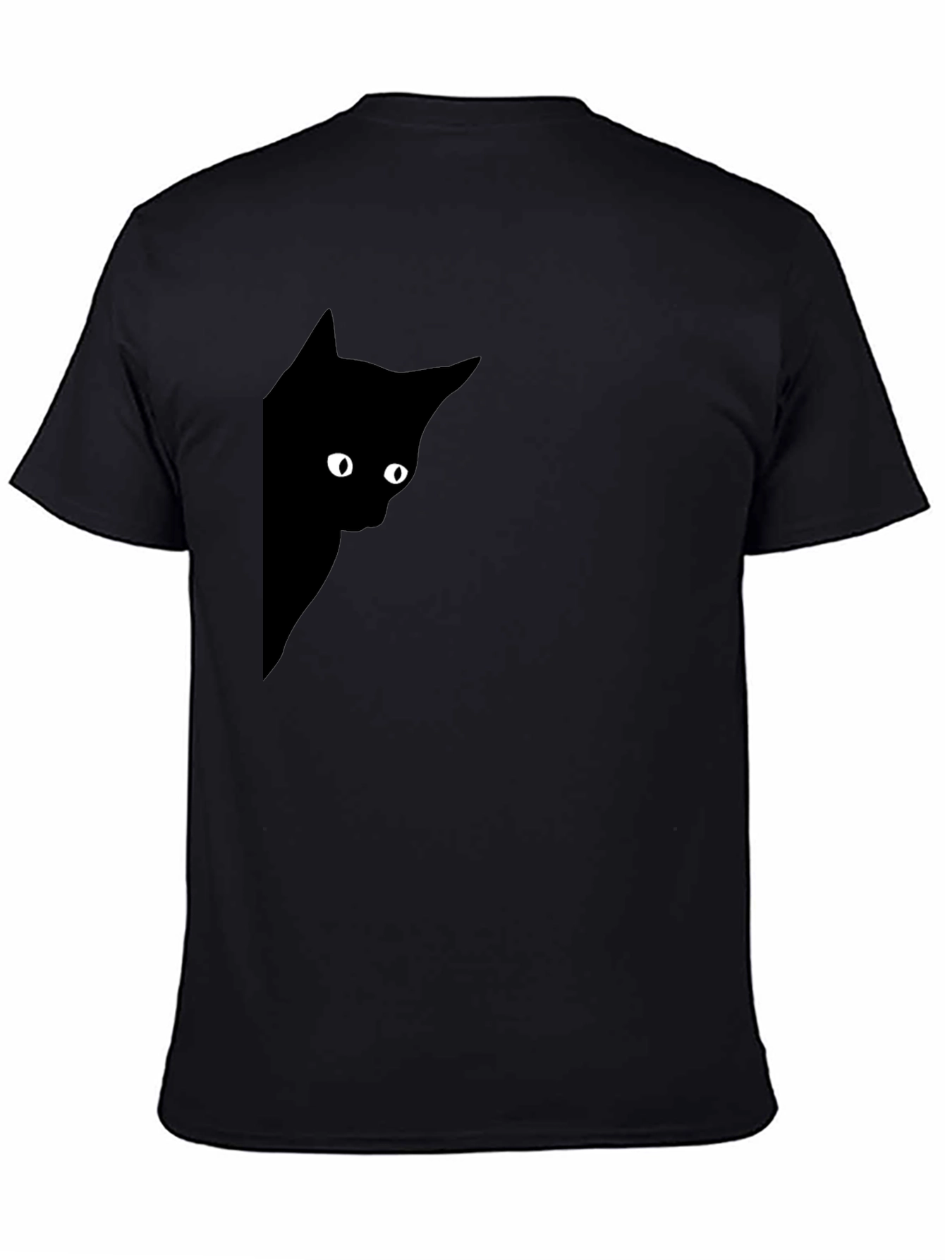 Black Peek-a-Boo Cat Graphic T-Shirt - Black view 4