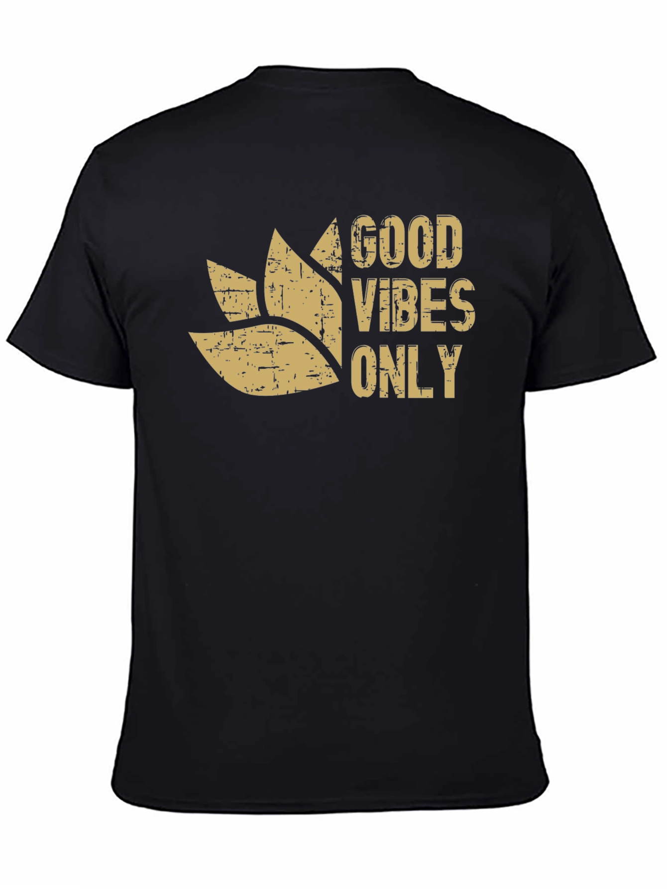 Black Good Vibes Only Graphic Tee - Black Cotton Blend view 4