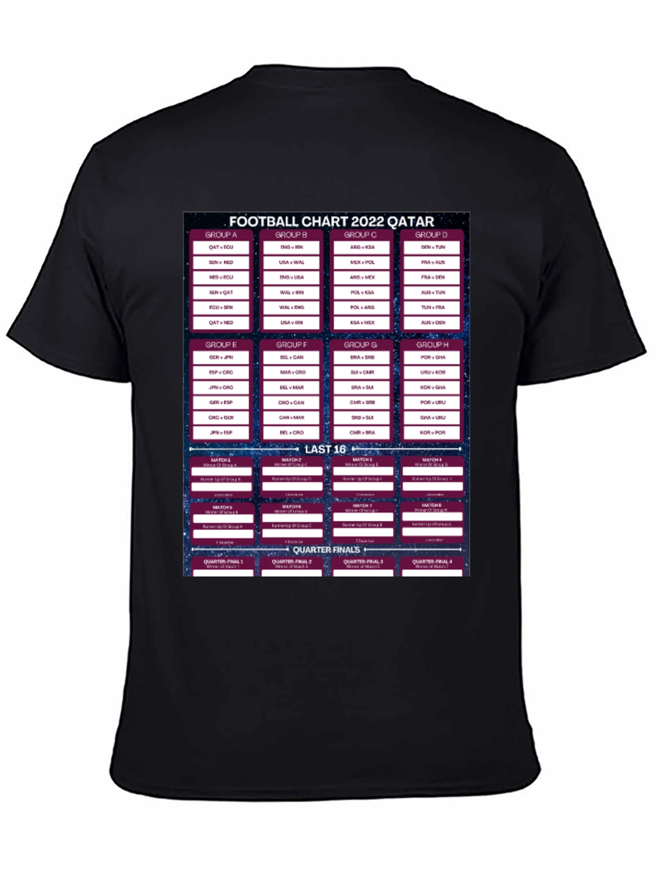 Football Chart 2022 Qatar T-Shirt - 4