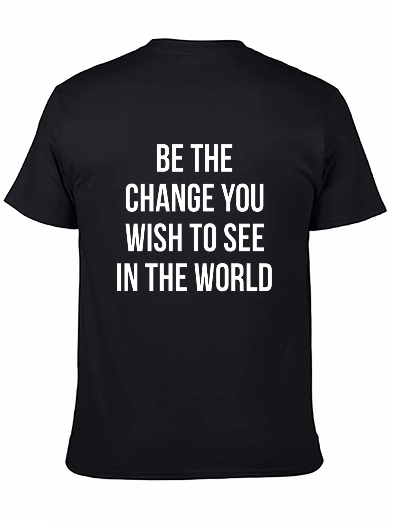 Black Motivational 'Be the Change' Graphic Tee - Black view 4