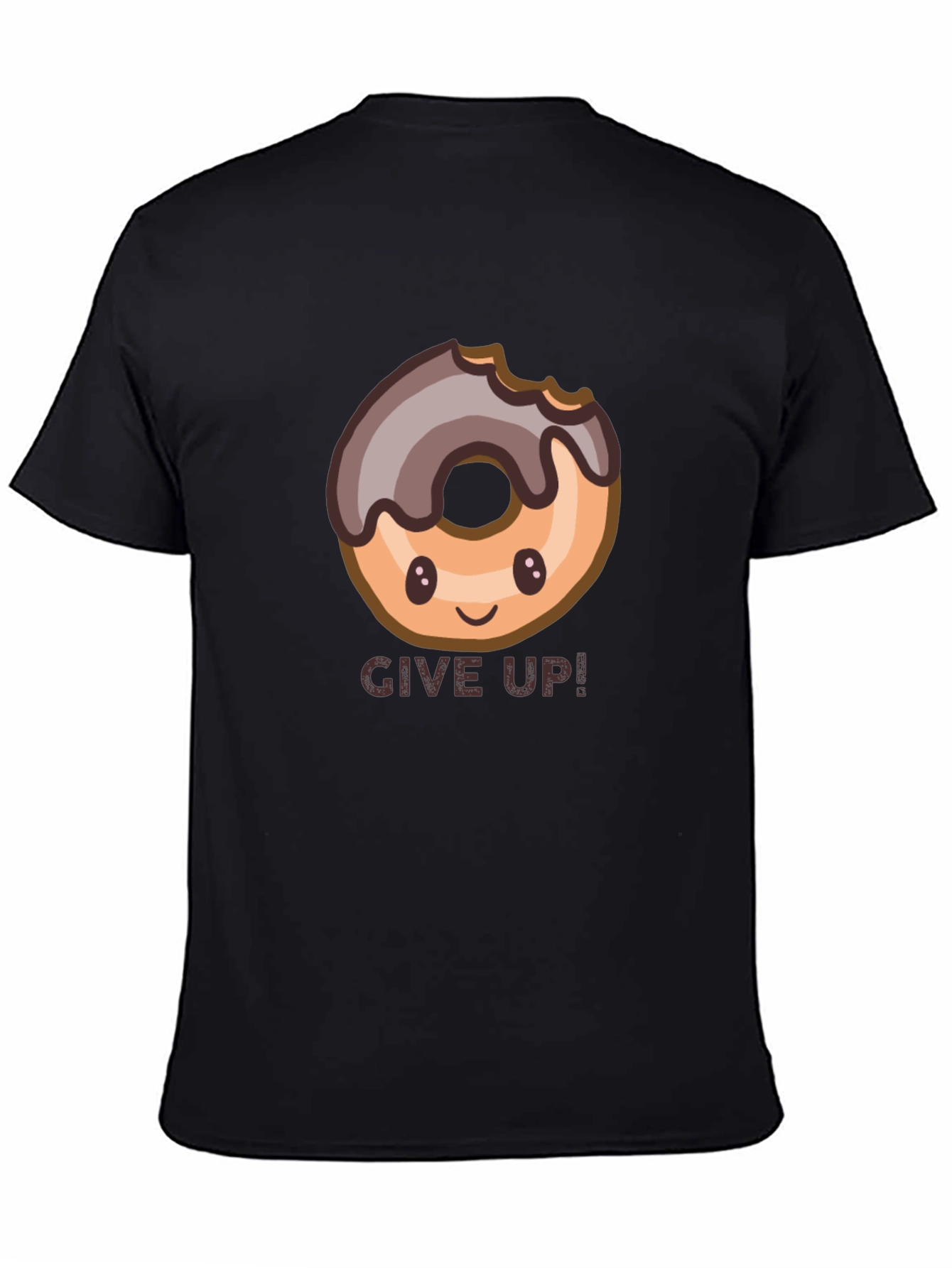 Black Donut Give Up! Graphic Tee view 4
