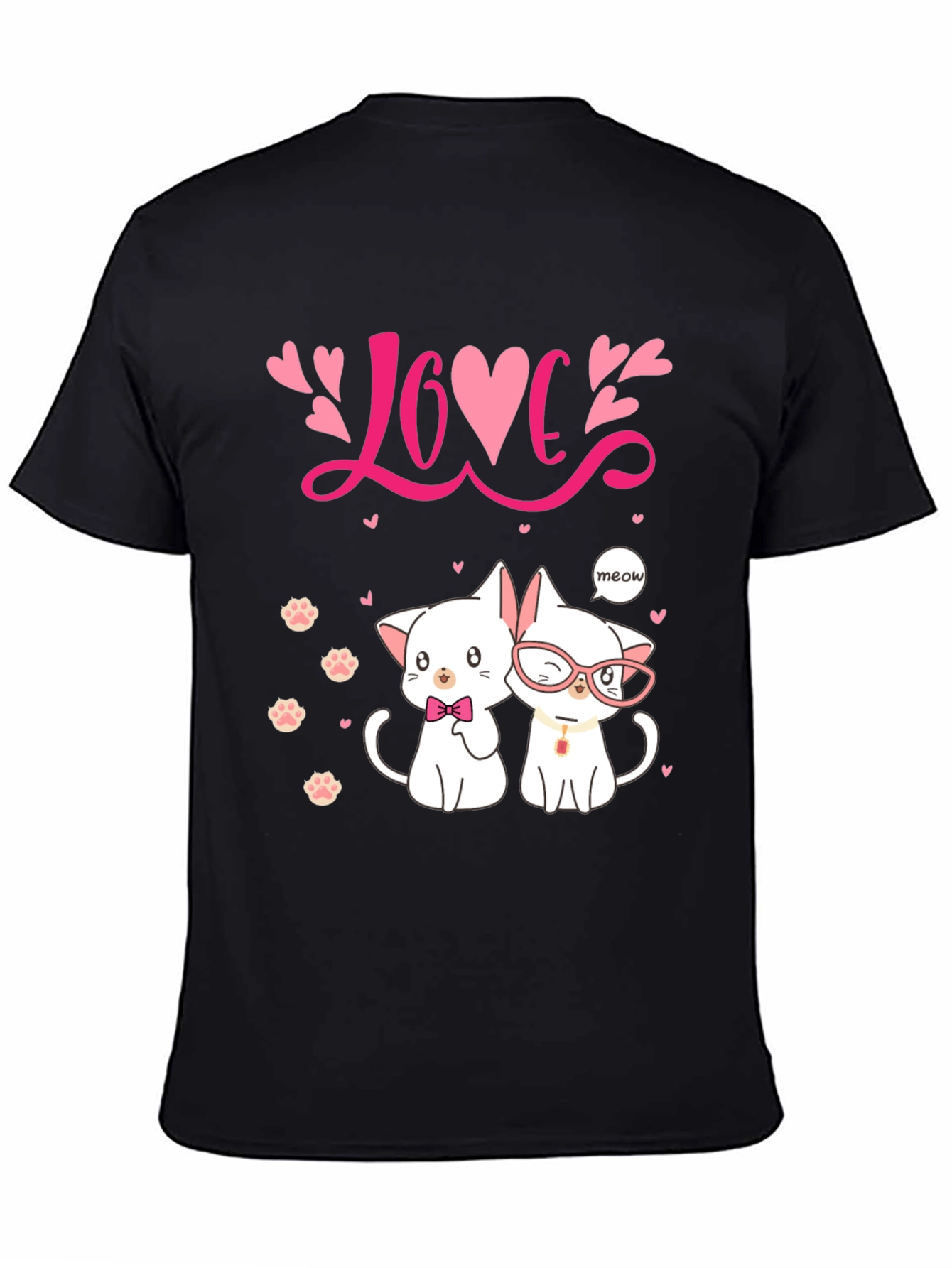 Black Cat Love T-Shirt view 4