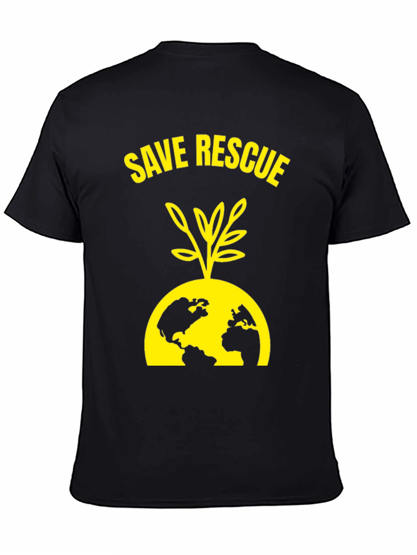 Black Save Rescue Earth T-Shirt view 4