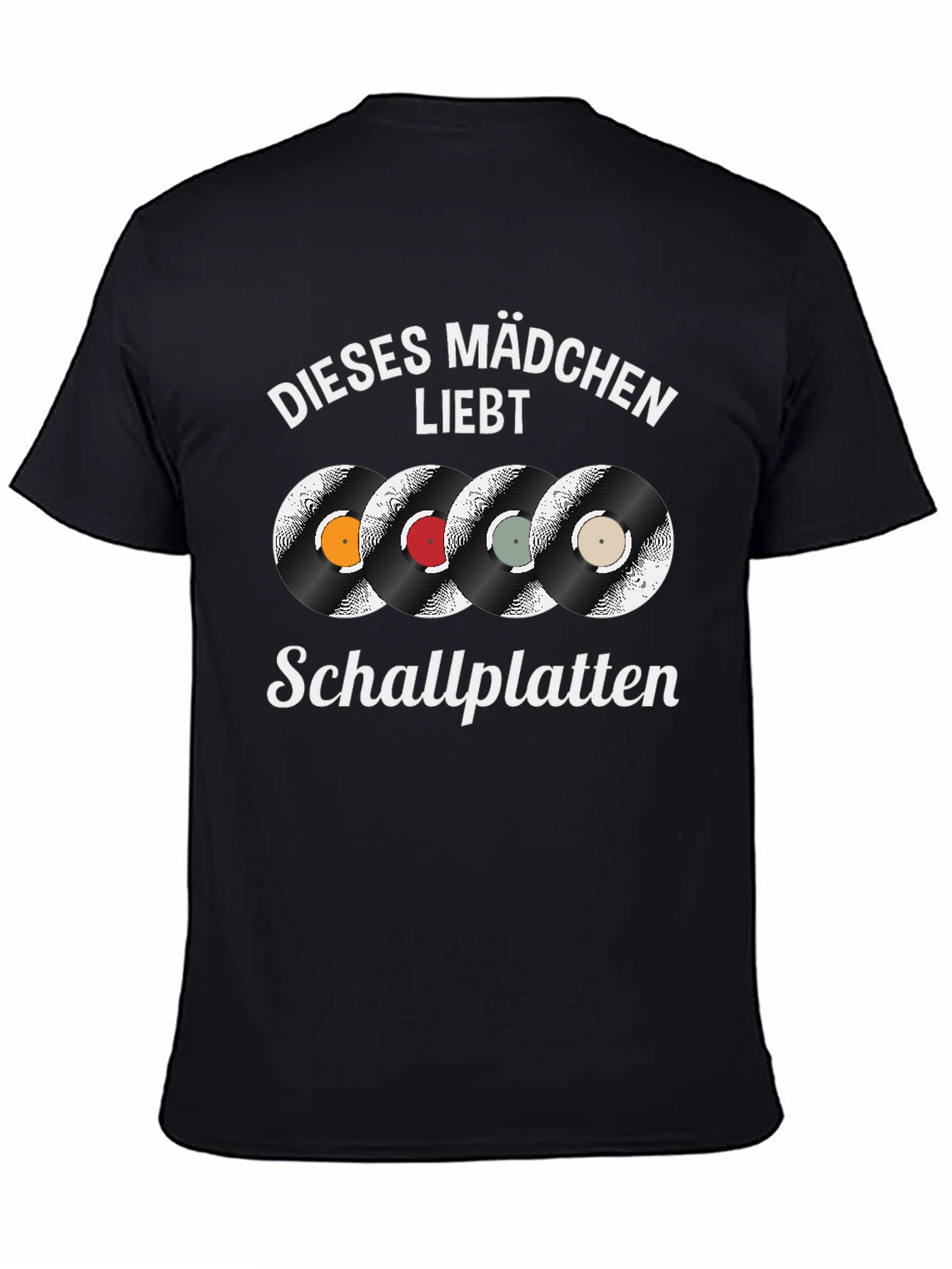 Black Vinyl Record Lover T-Shirt - Dieses Mädchen Liebt Schallplatten view 4