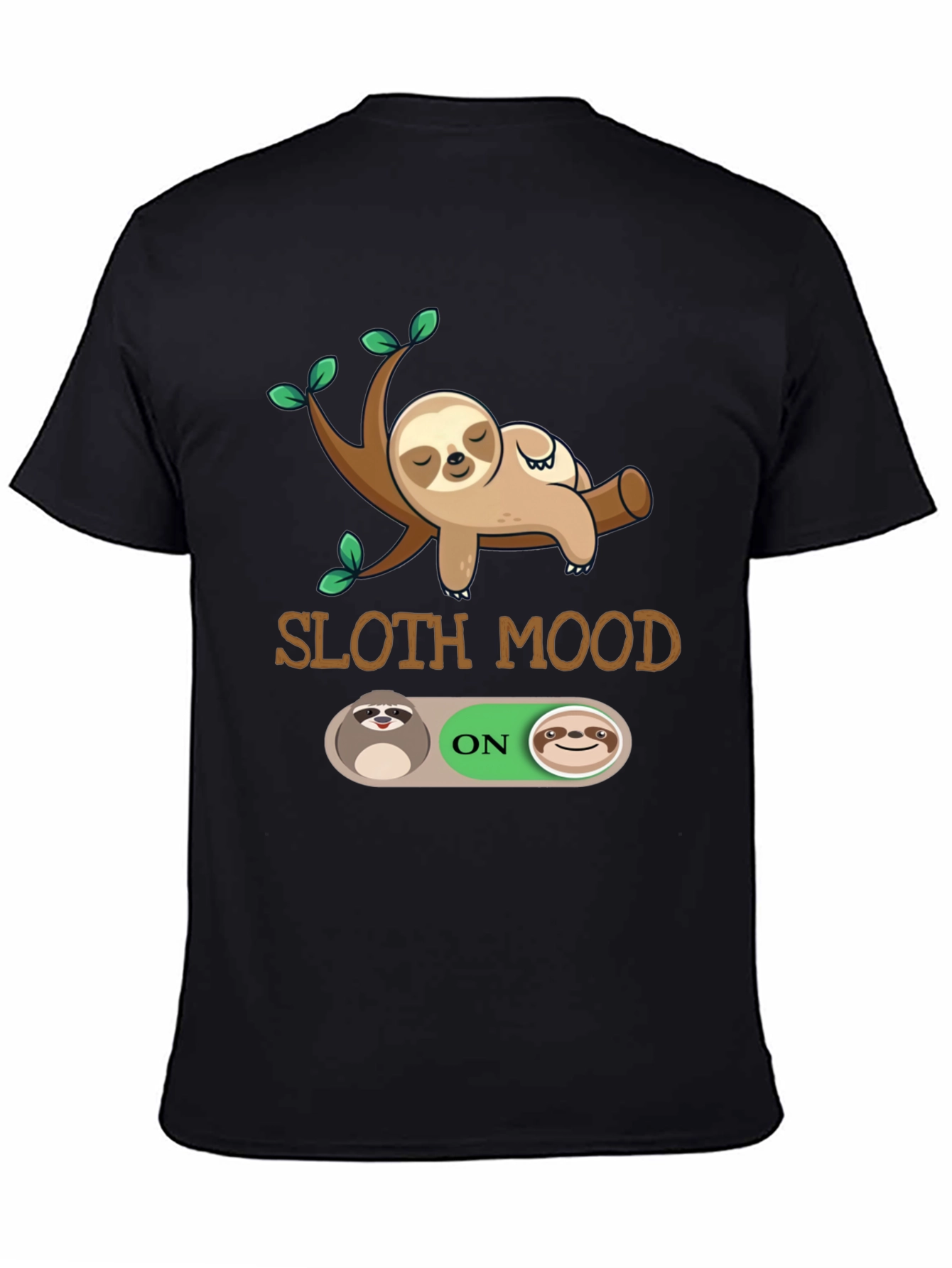 Black Sloth Mood On Graphic T-Shirt - Black view 4