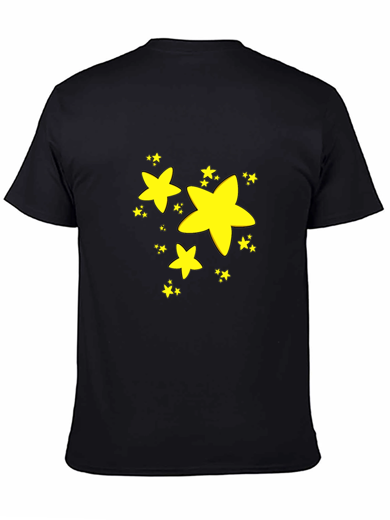 Black Stars Graphic Black T-Shirt view 4