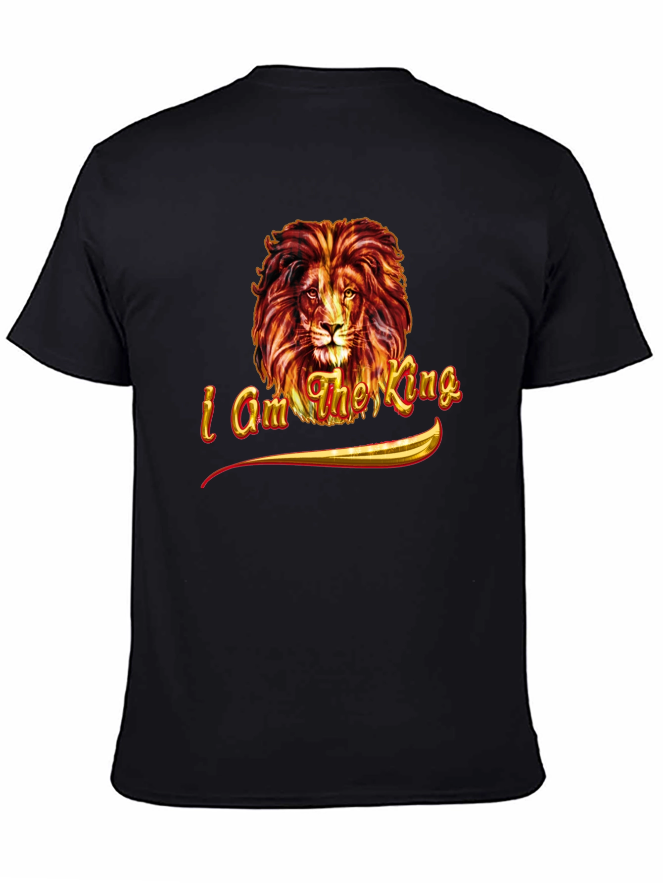 Black I am the King Lion Graphic Tee - Black view 4