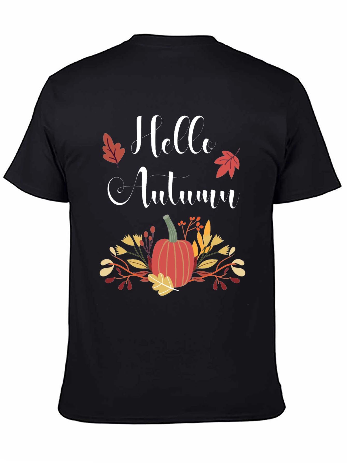 Black Hello Autumn Graphic T-Shirt view 4