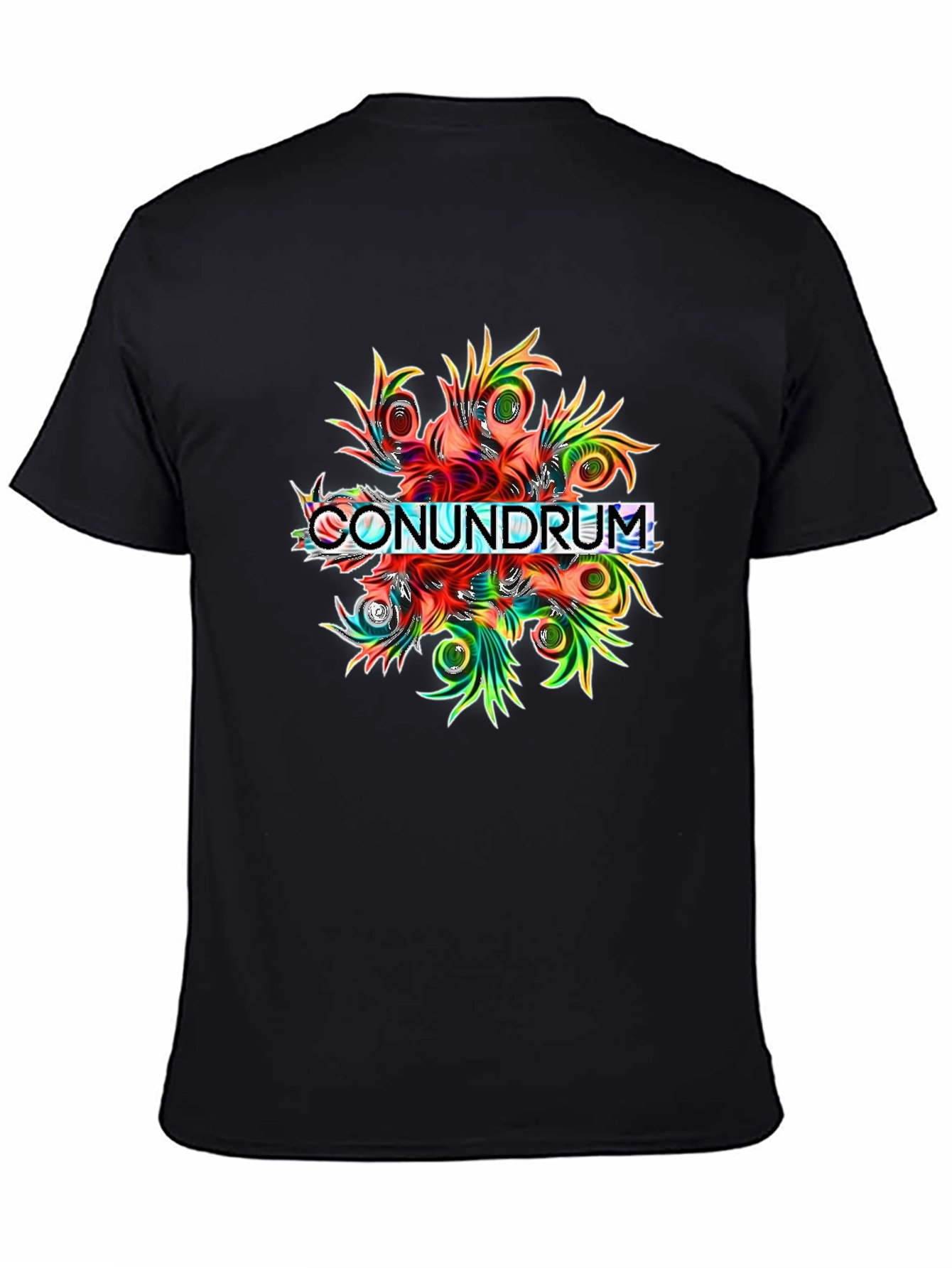 Black Conundrum Graphic Print Black T-Shirt view 4