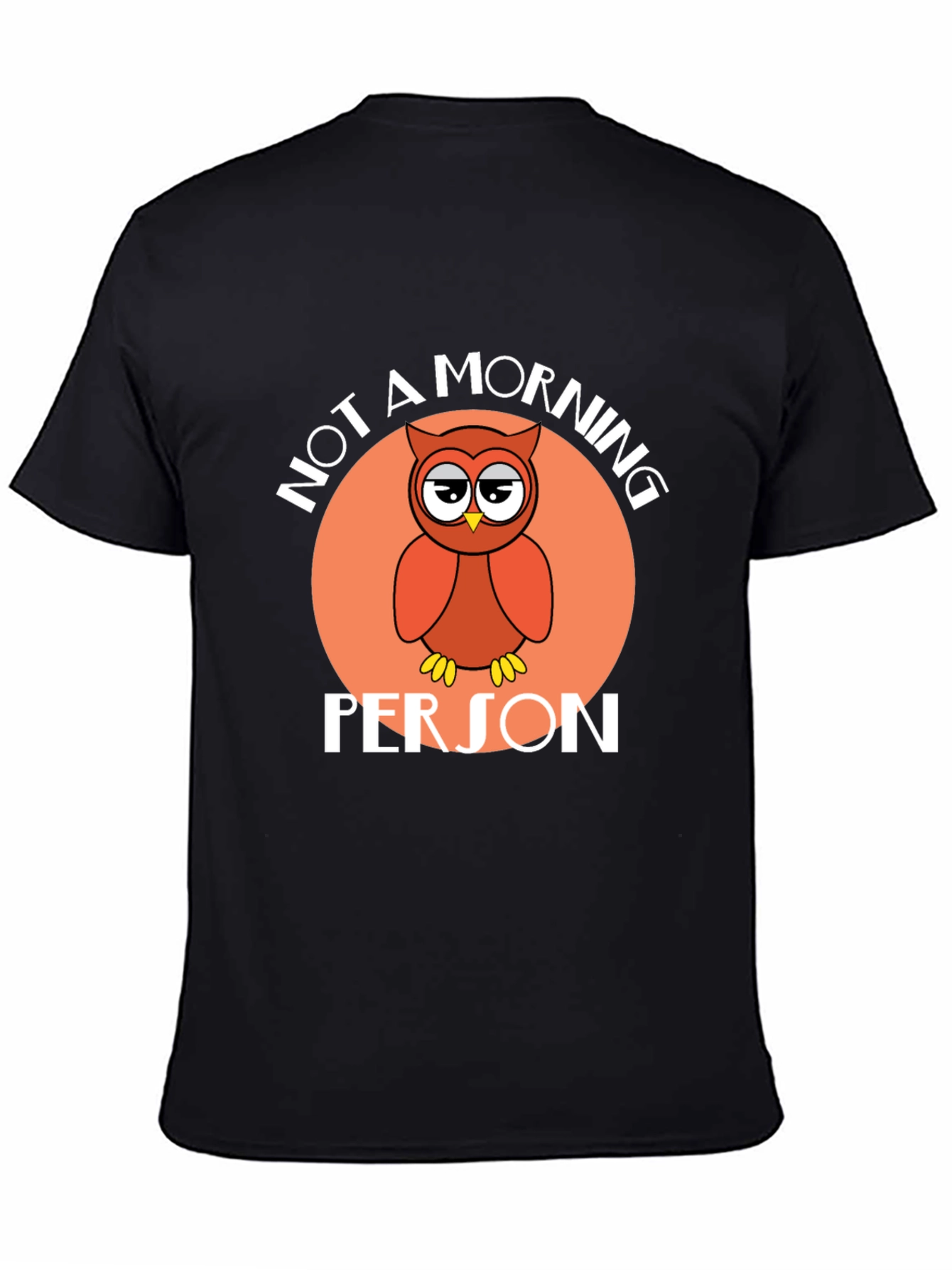 Black Not a Morning Person Owl Graphic T-Shirt view 4