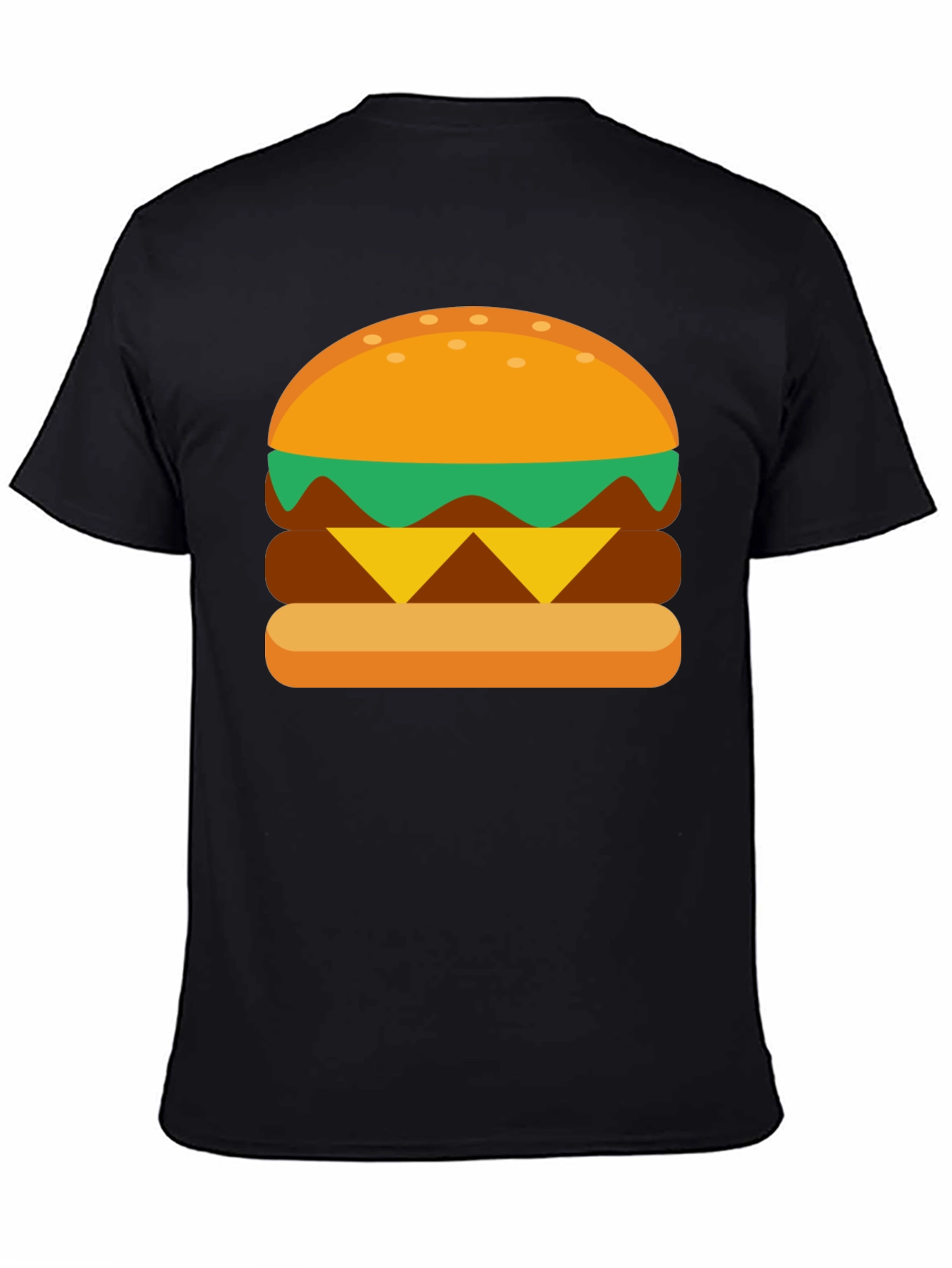 Black Burger Graphic Tee - Casual Cotton T-Shirt view 4