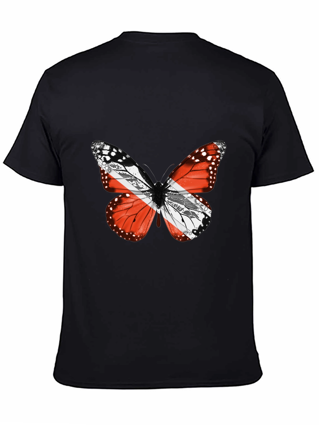 Black Butterfly Trinidad & Tobago Flag T-Shirt view 4