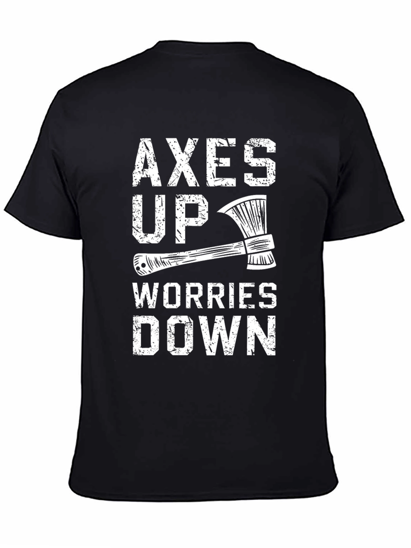 Black Axes Up Worries Down Graphic Tee - Lumberjack Style view 4