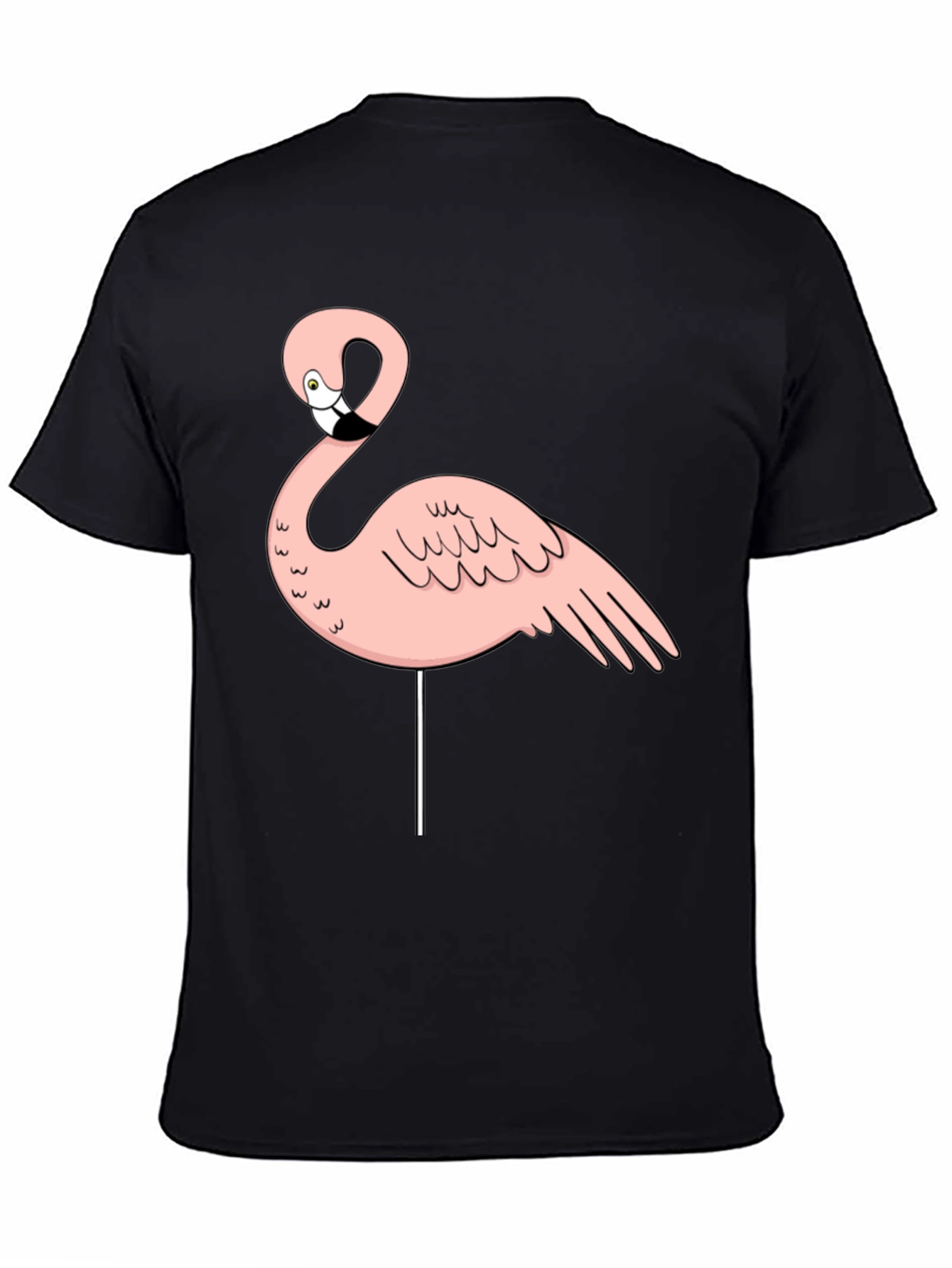 Flamingo Graphic Tee - Black Cotton Blend - 4