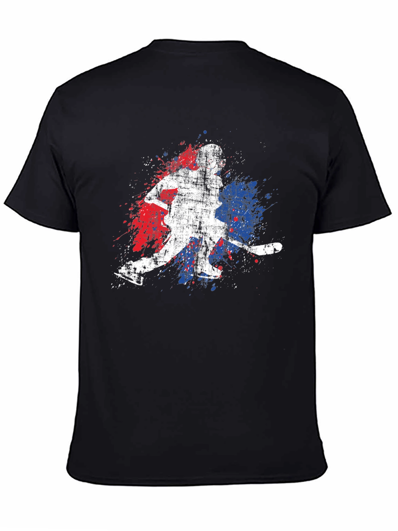 Black Hockey Player Graphic Tee - Sporty Style view 4