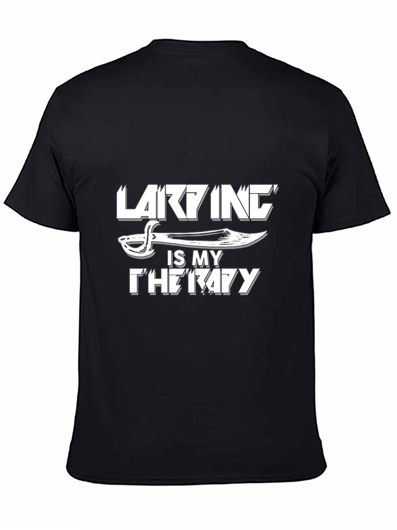 Black Larking is My Therapy Graphic T-Shirt view 4