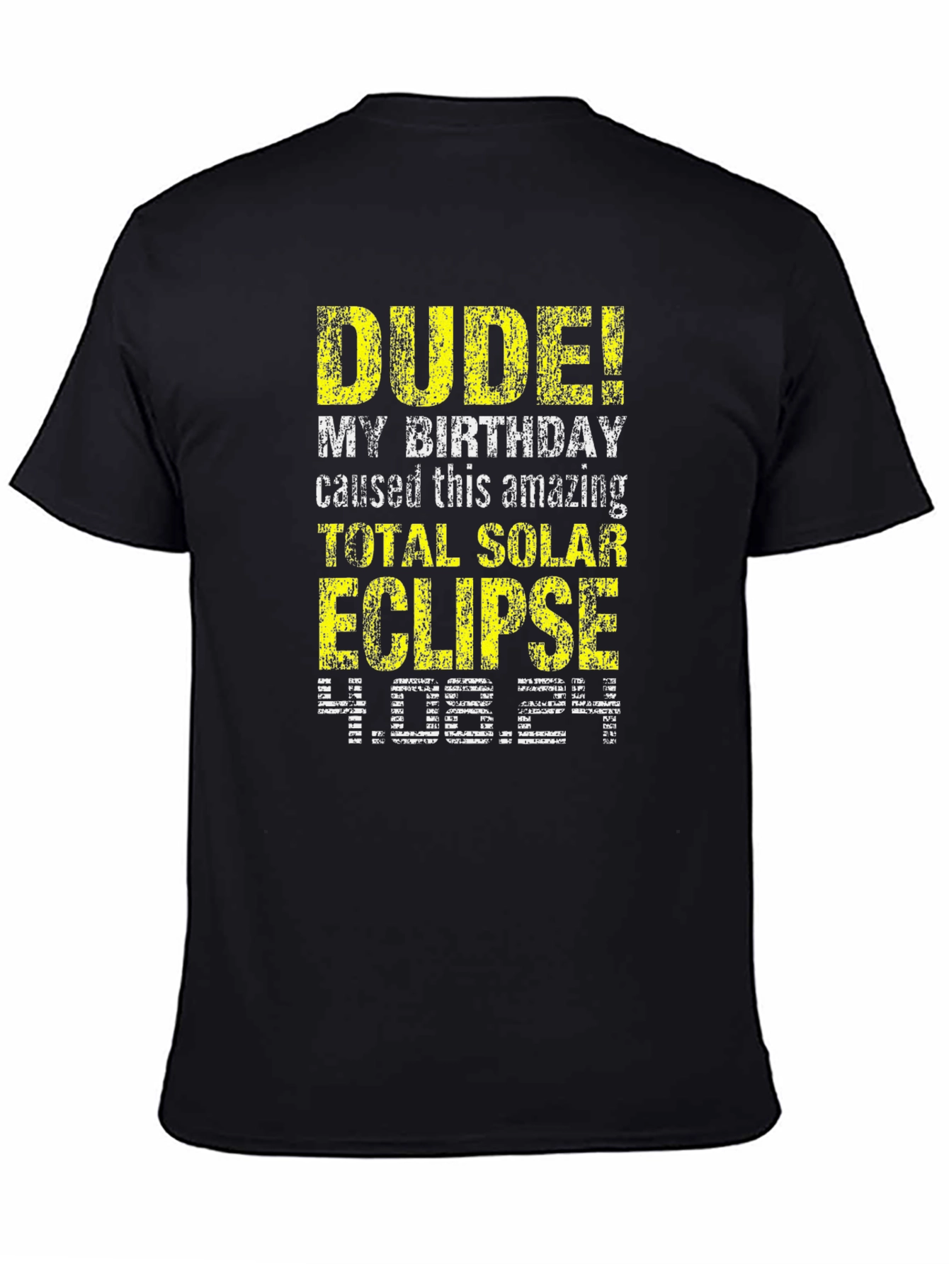 Black Dude! Total Solar Eclipse 4.08.24 Birthday T-Shirt view 4