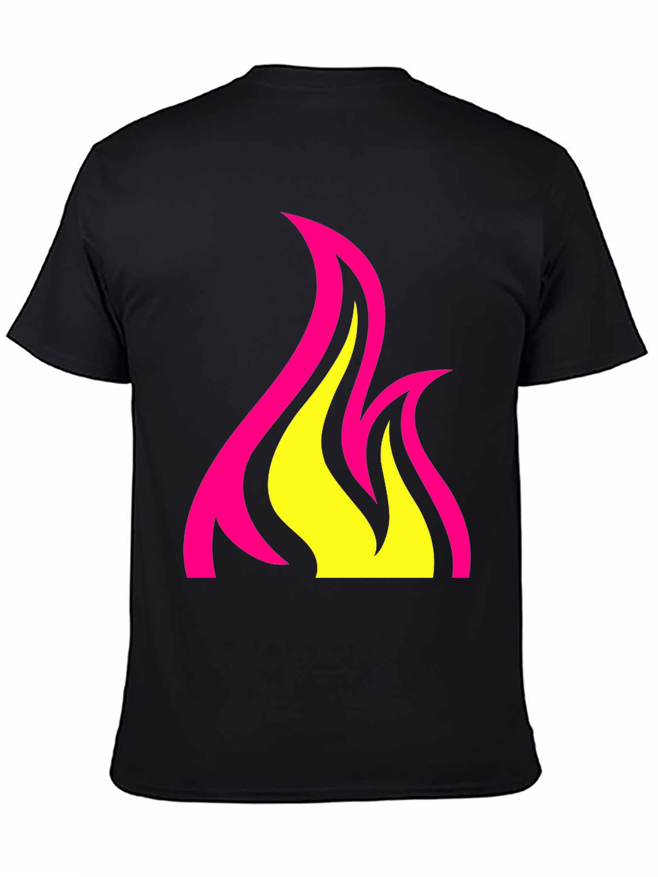 Black Bold Fire Graphic Tee - Black Cotton T-Shirt view 4