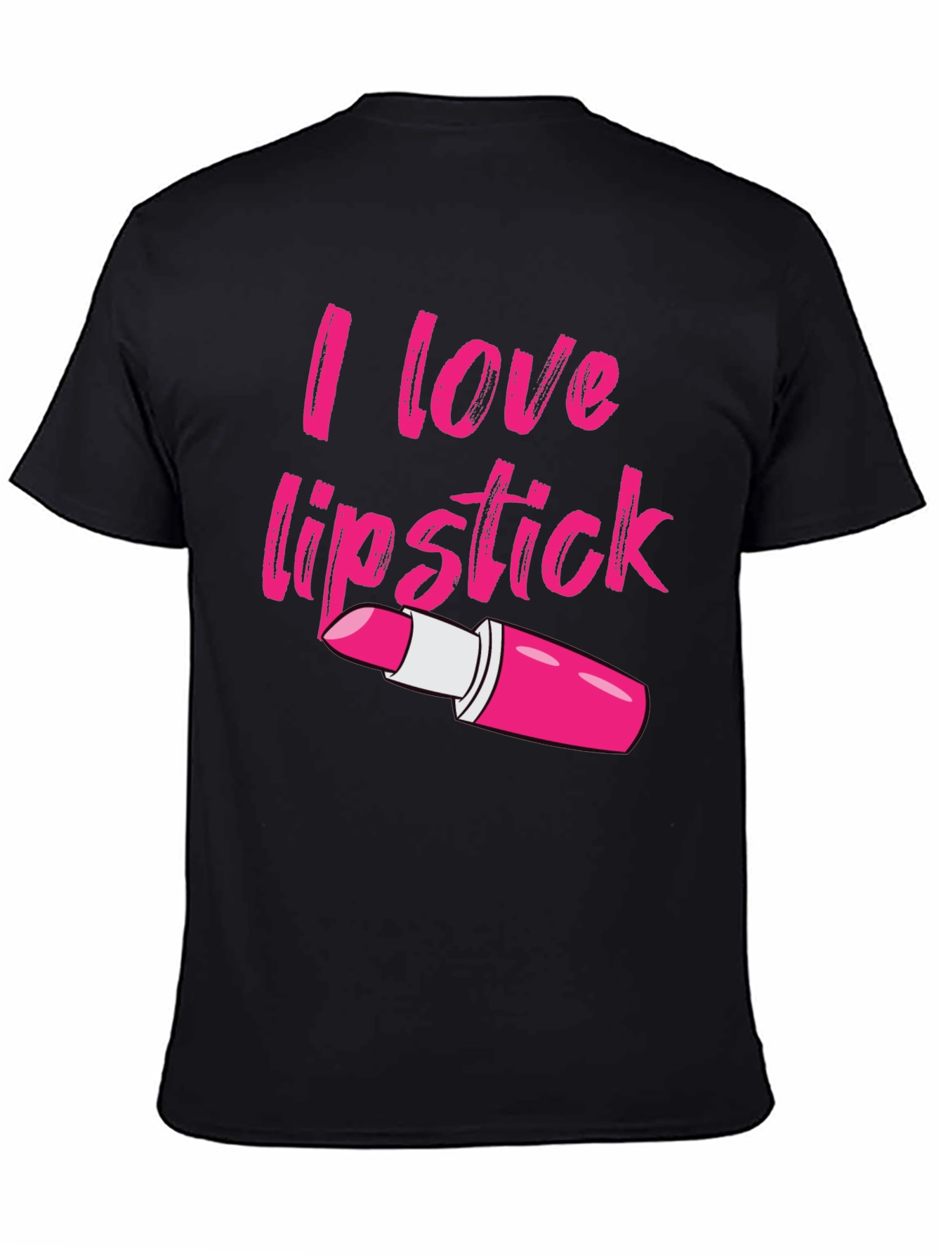 Black I Love Lipstick Graphic Tee - Unisex Cotton Blend view 4