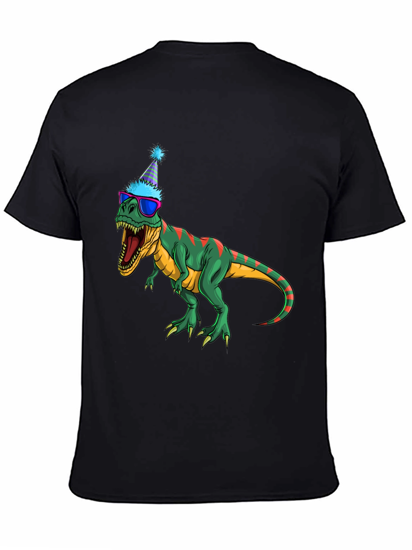 Black Party Dino T-Shirt - Fun & Festive view 4