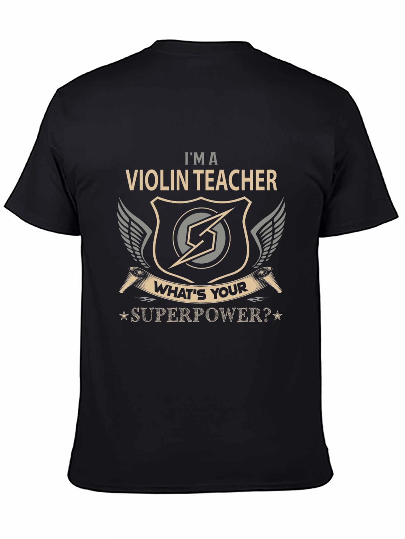 Black Violin Teacher Superpower T-Shirt view 4