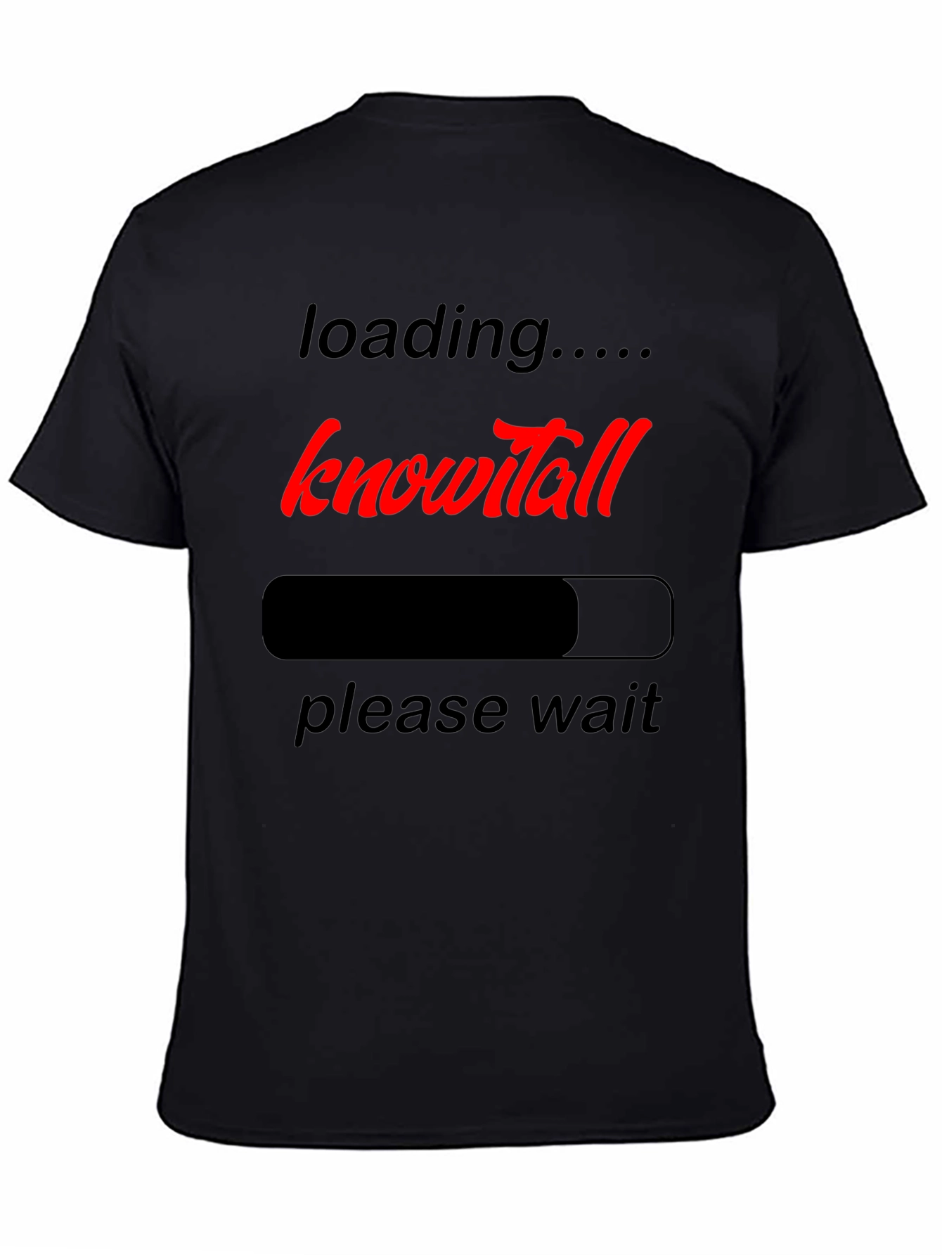 Black Know-it-all Loading Black Graphic T-Shirt view 4