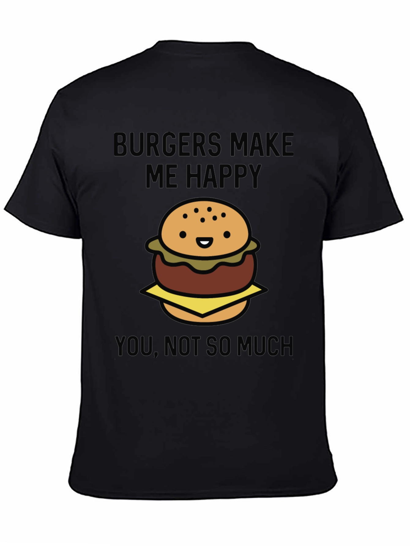 Black Burger Graphic Tee - Funny Men's T-Shirt view 4