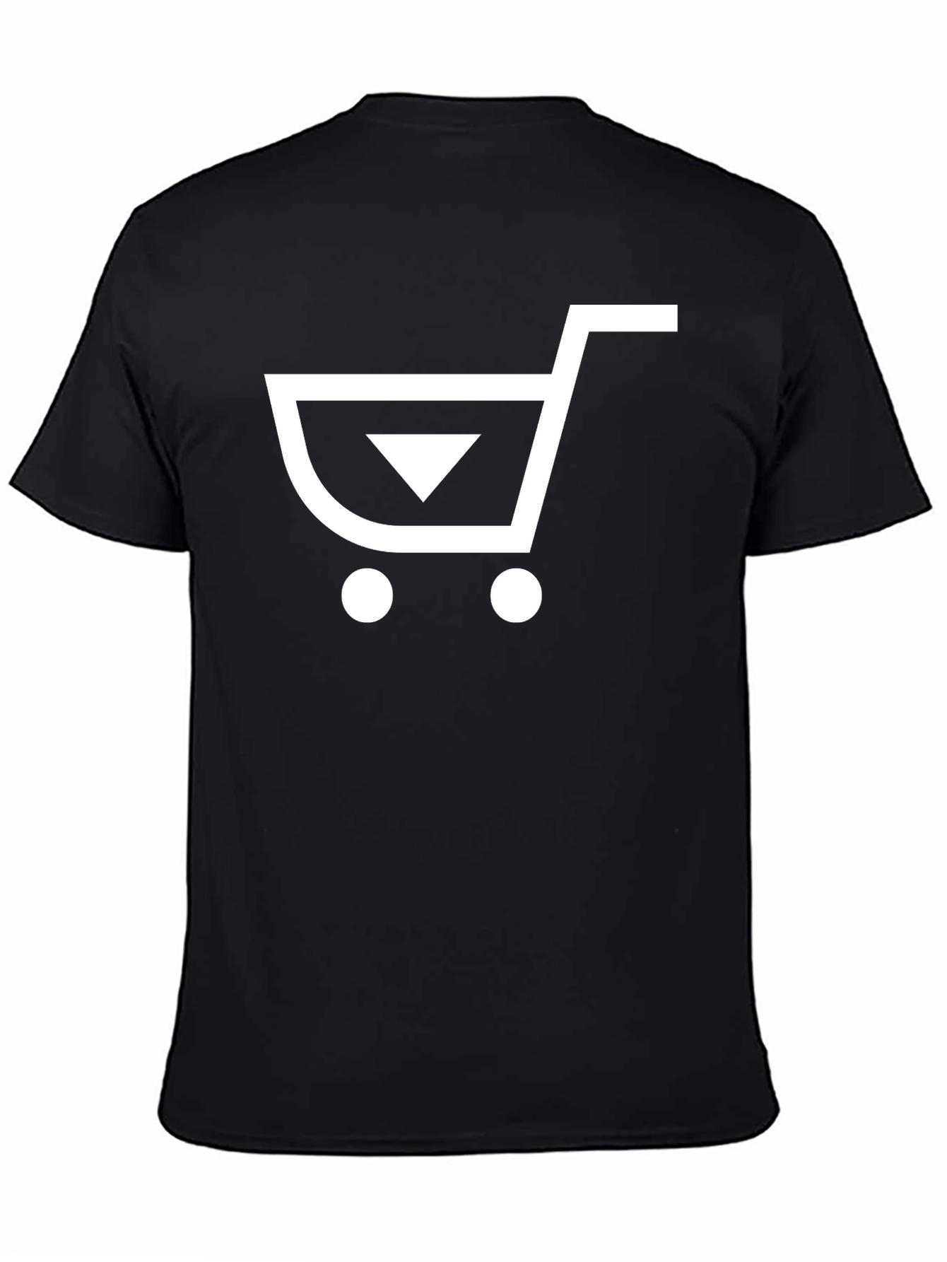 Black Modern Shopping Cart Graphic Tee - Black view 4