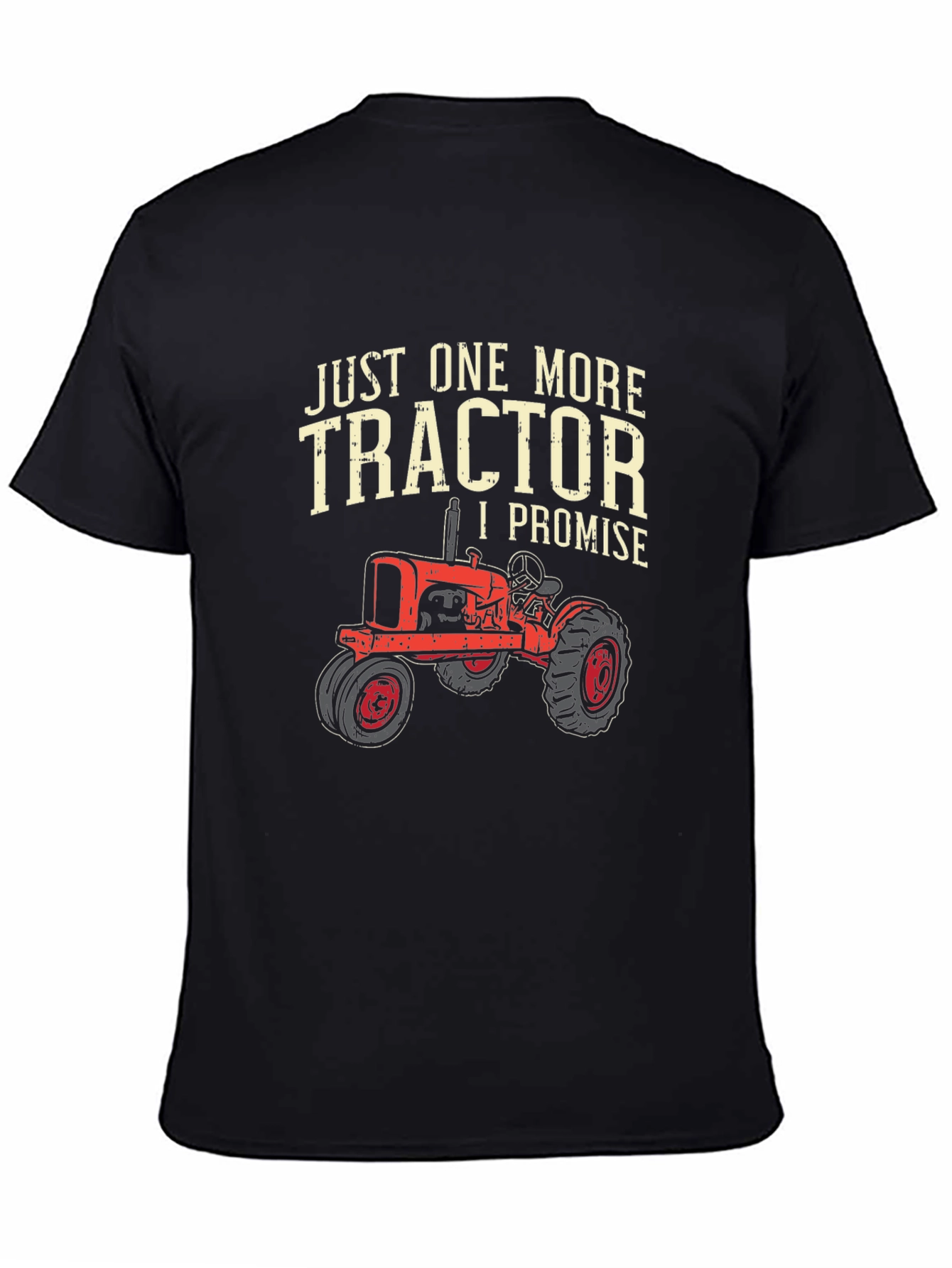 Black Just One More Tractor T-Shirt view 4