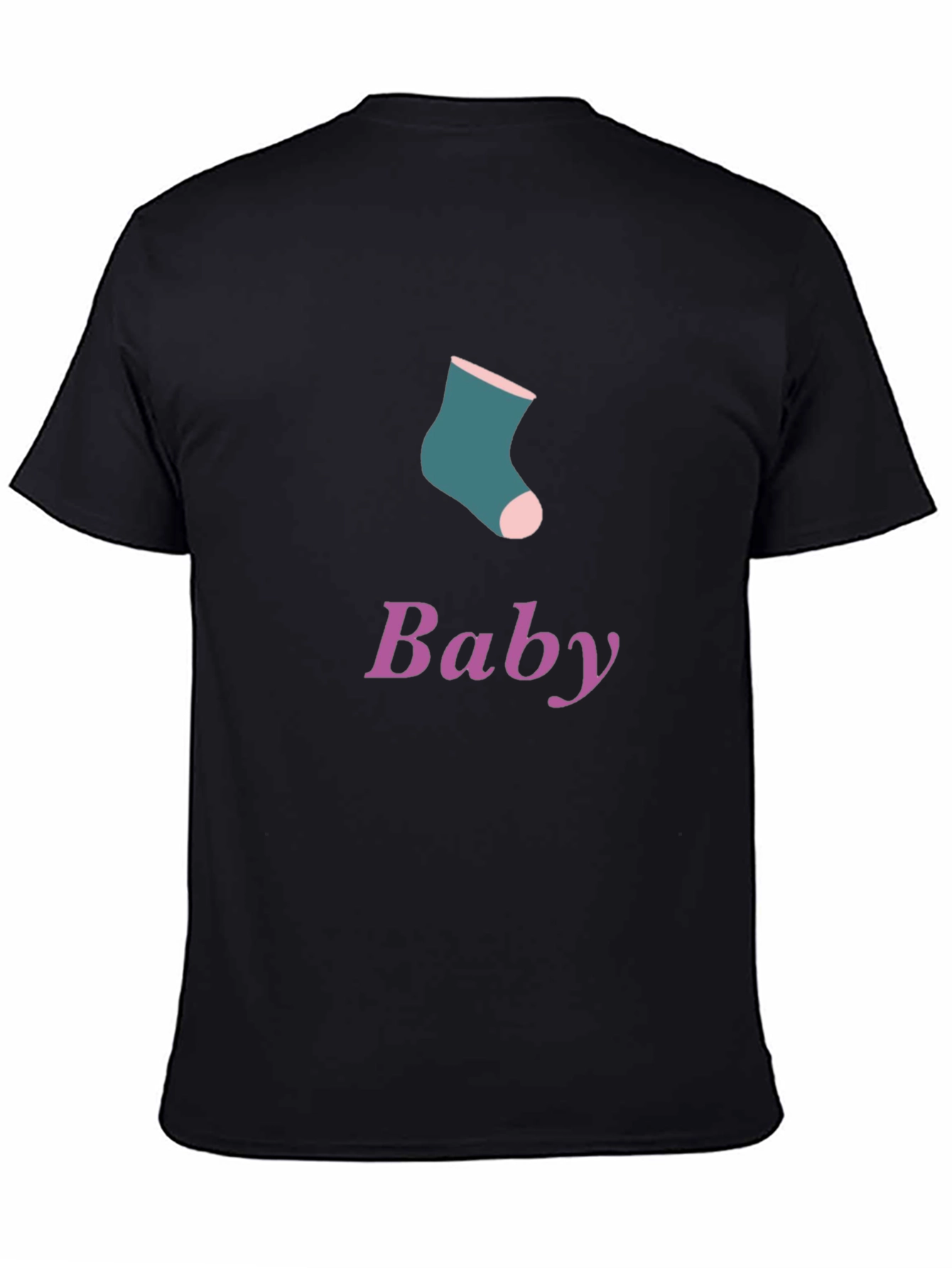 Black Baby Sock Graphic Tee - Soft Cotton Blend view 4