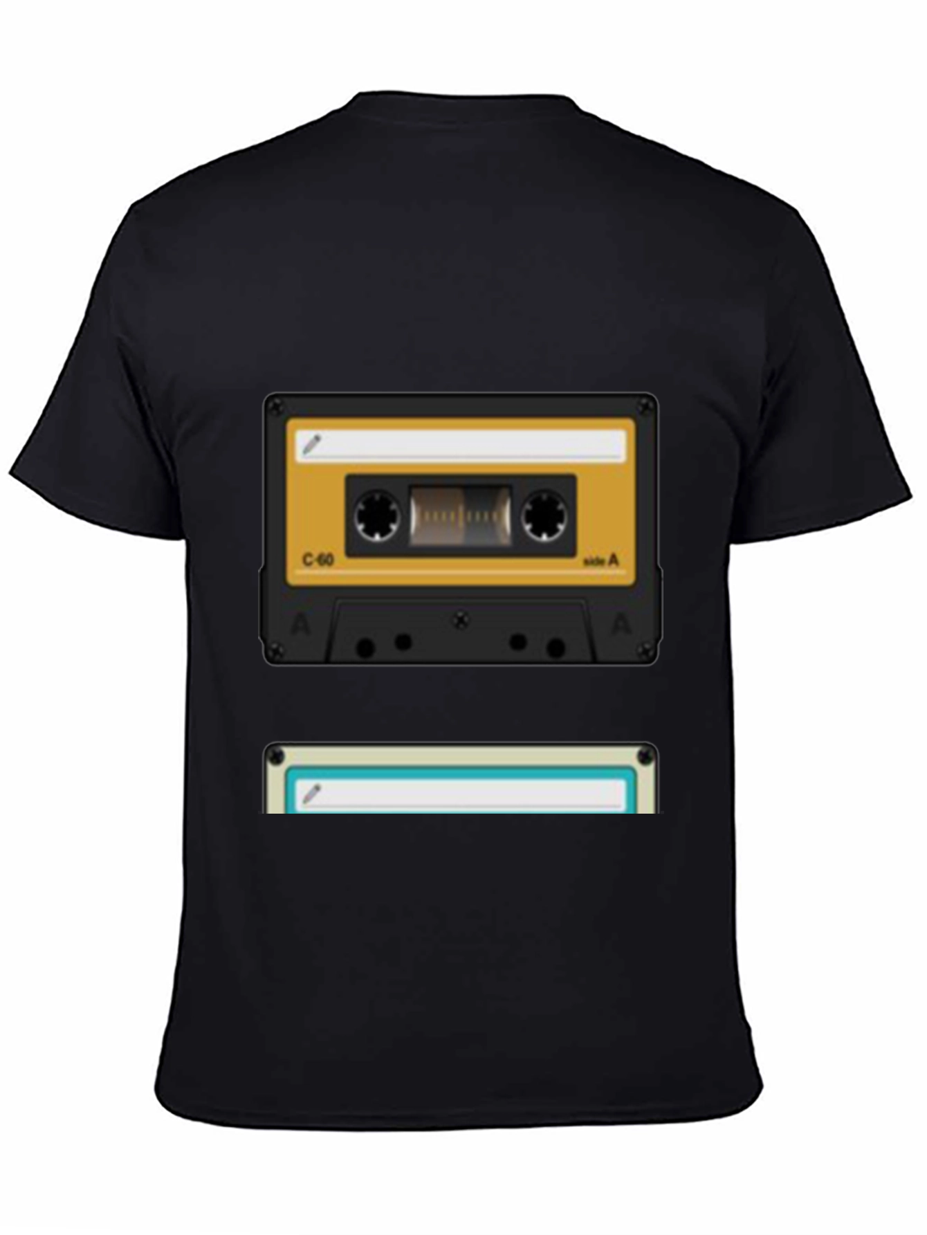 Black Retro Cassette Tape Graphic T-Shirt - Vintage Music Lover Tee view 4